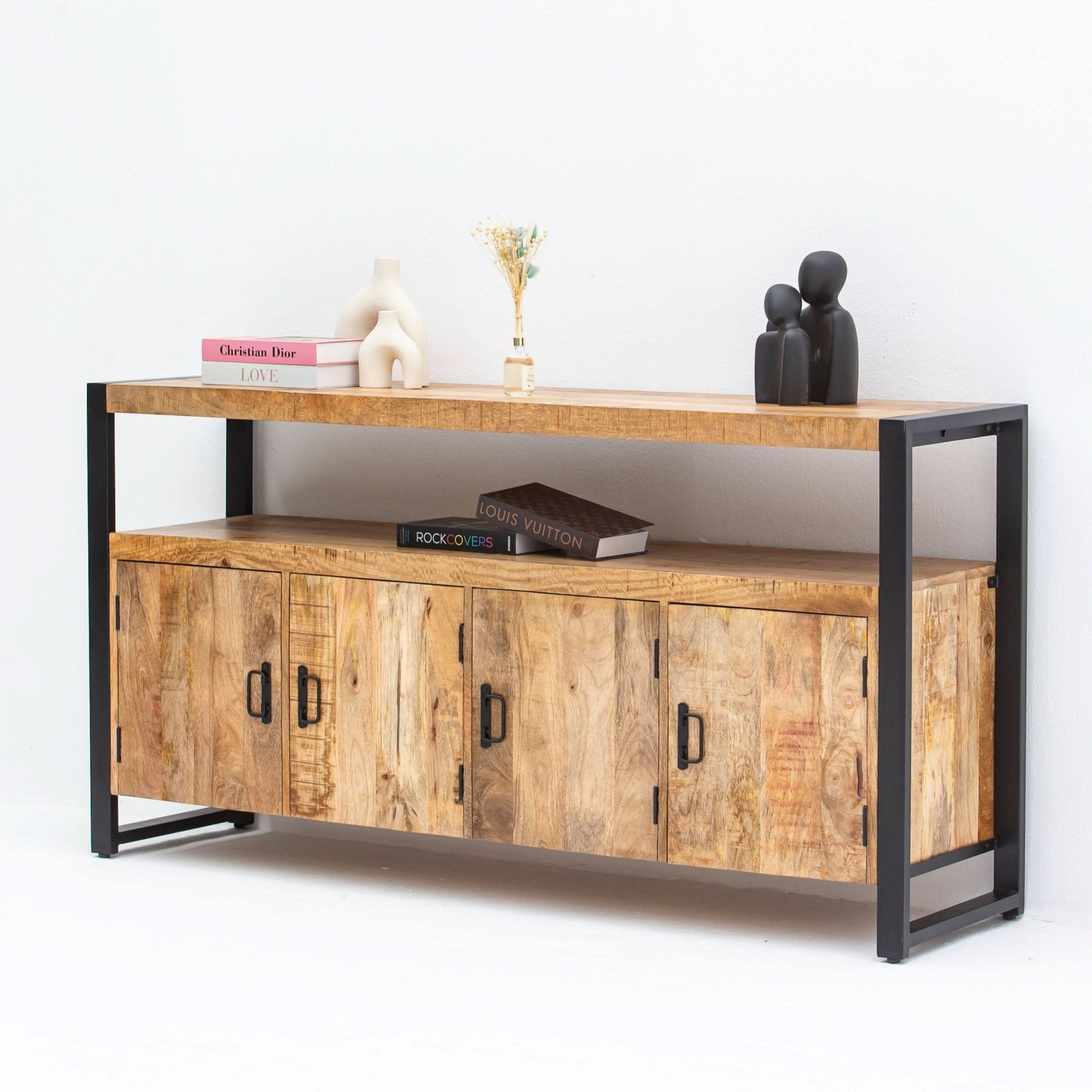 IRONIX WOODEN FOUR DOOR SIDEBOARD - Art and craft furniture