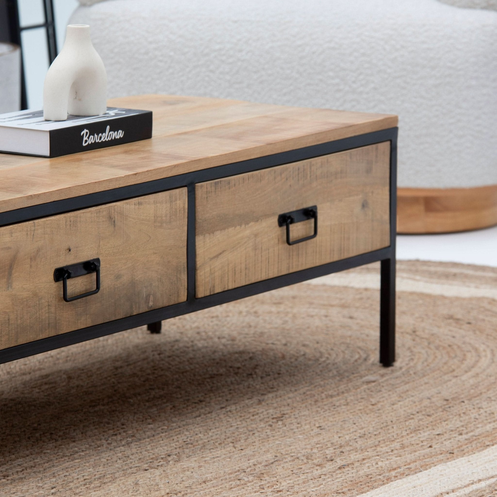 IRONIX WOODEN IRON COFFEE TABLE - Art and craft furniture