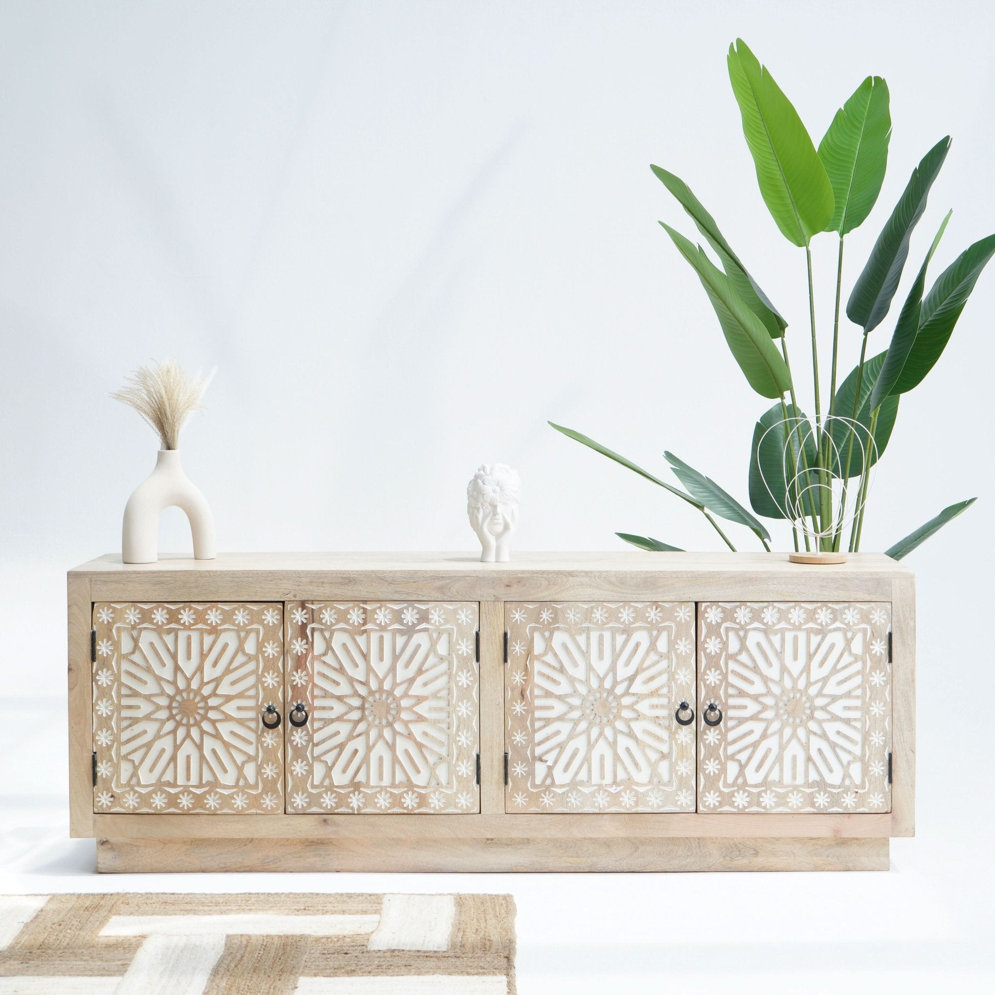 IVORY CNC DESIGN TV STAND - Art and craft furniture