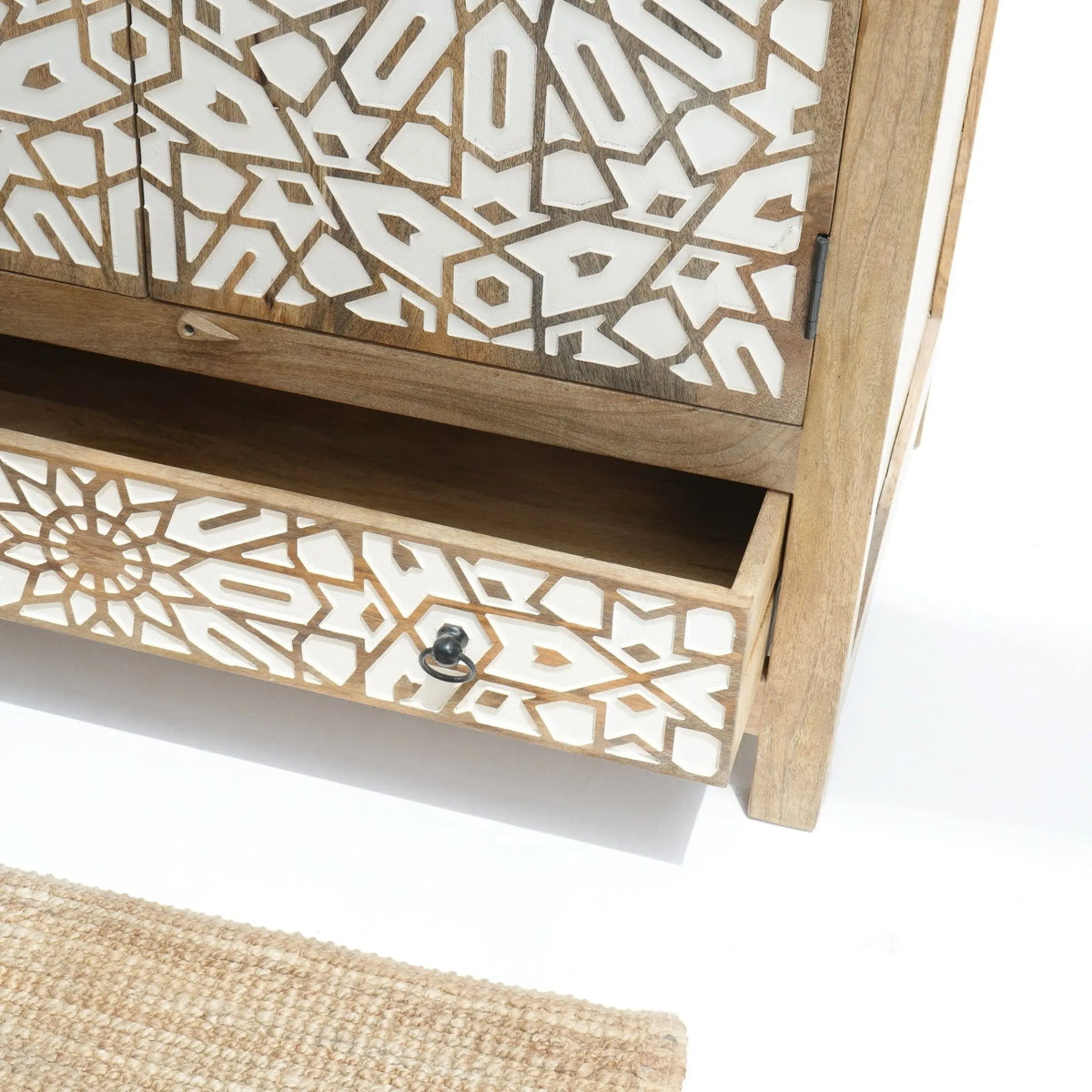 Ivory Wooden Cabinet - Art and craft furniture