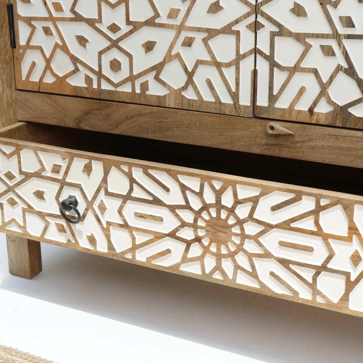 Ivory Wooden Cabinet - Art and craft furniture