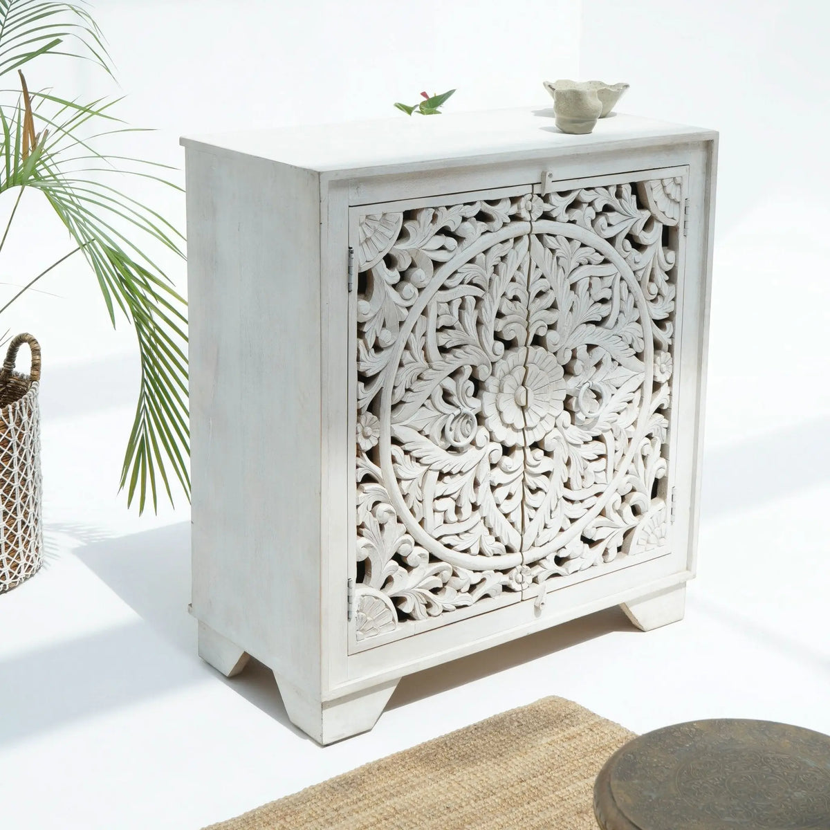 Karigar Carved Two-Door Sideboard - Art and craft furniture