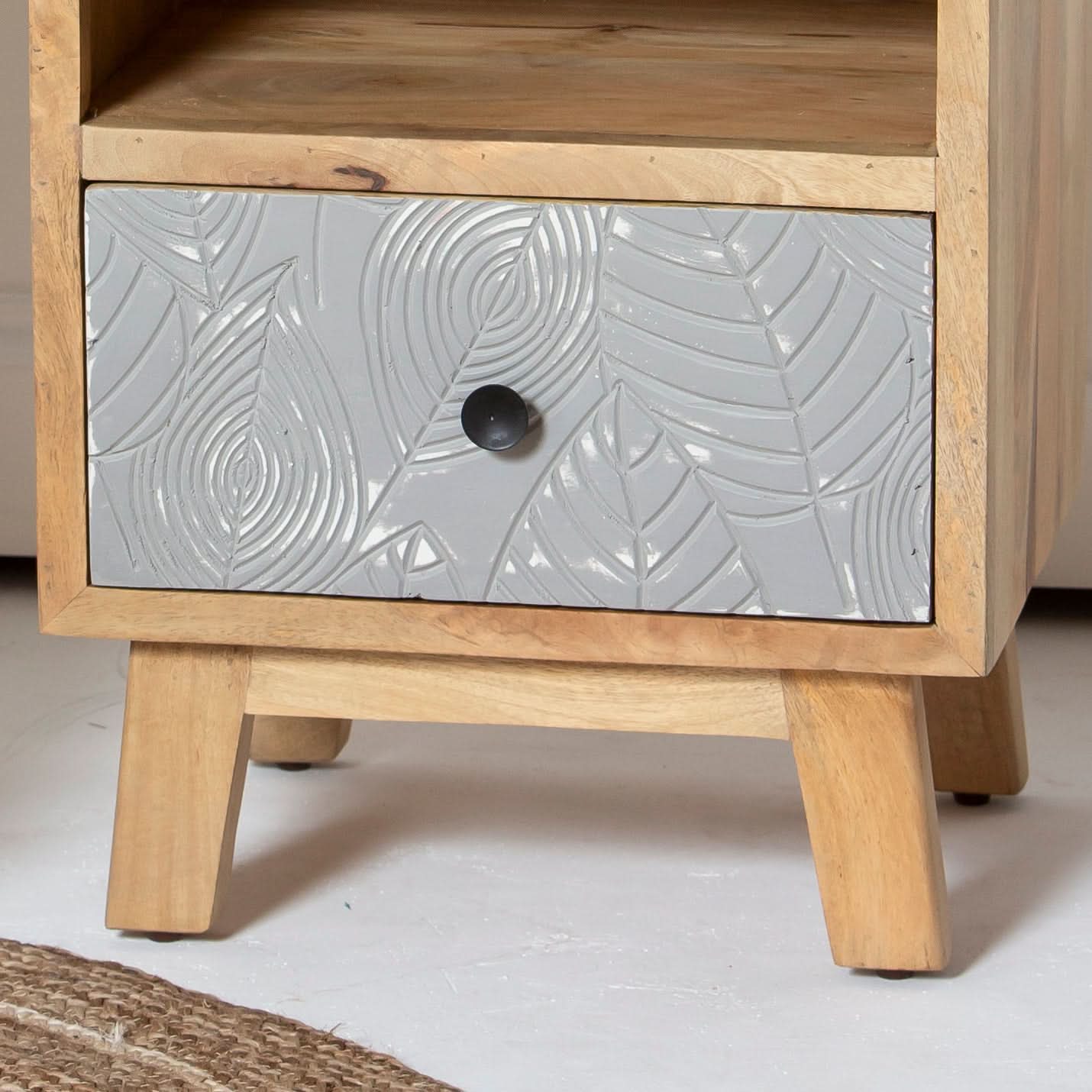LEAVES ONE DRAWER NIGHTSTAND - Art and craft furniture