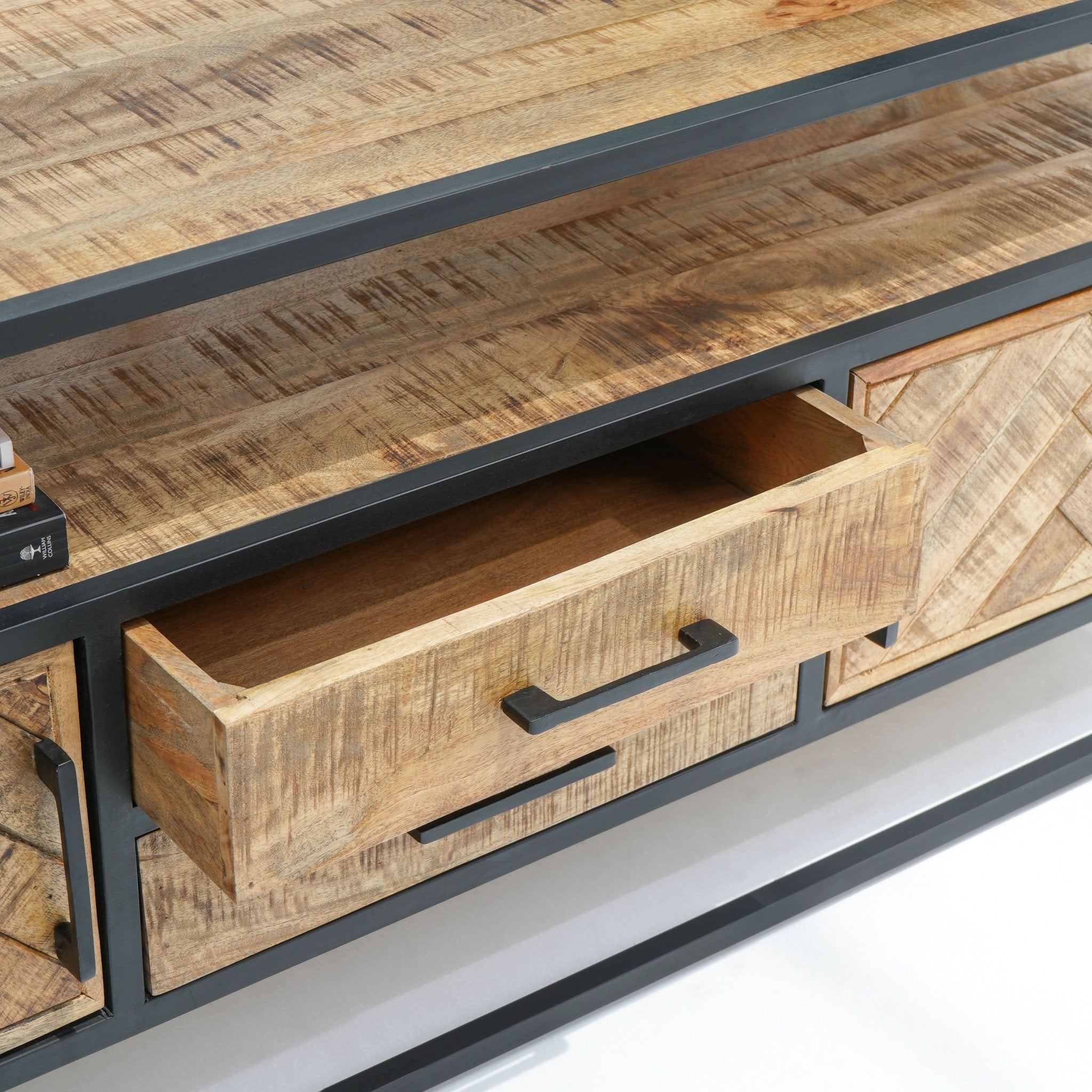 LINEA TWO DRAWER TWO DOOR TV STAND - Art and craft furniture