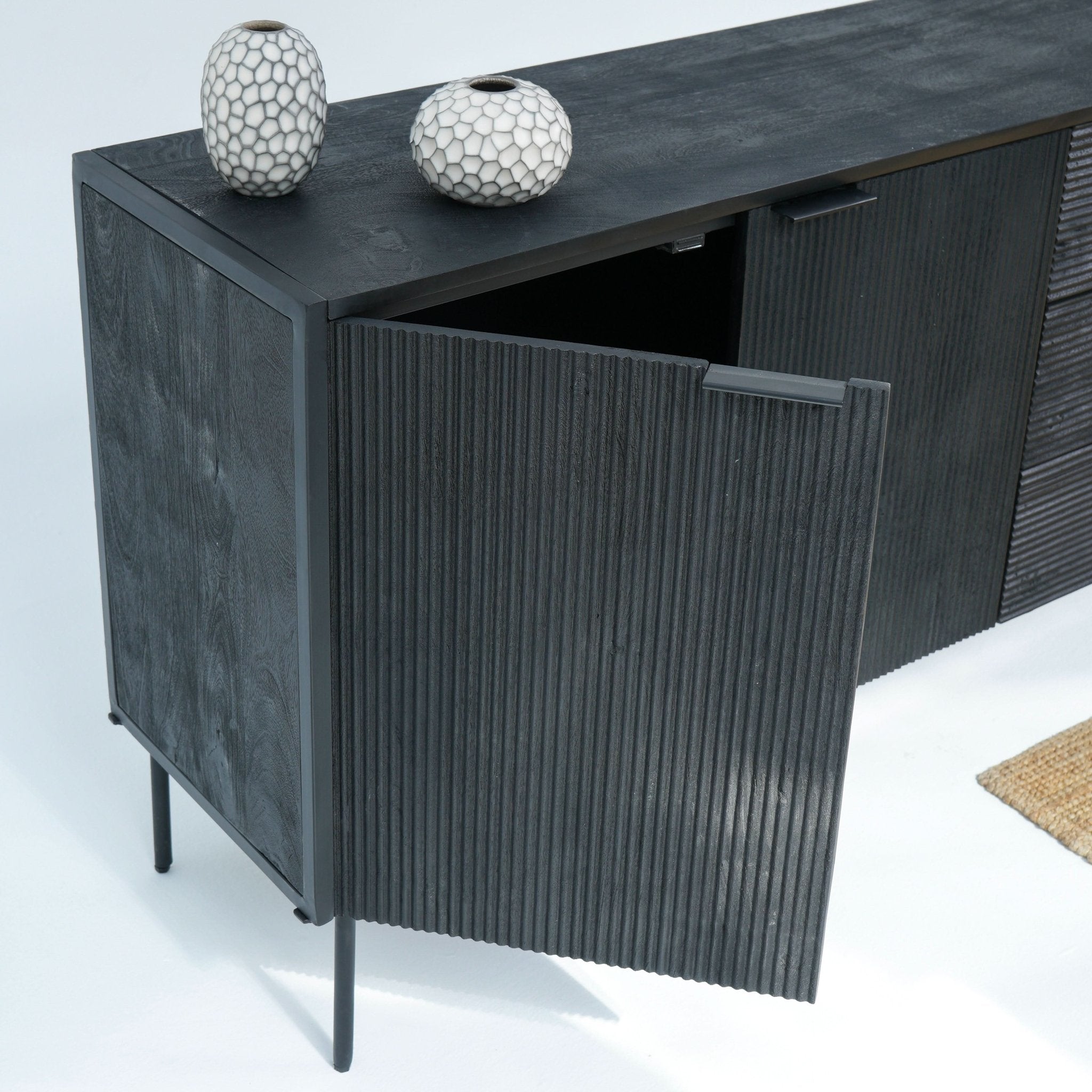 LINWOOD IRON THREE DOOR THREE DRAWER SIDEBOARD - Art and craft furniture