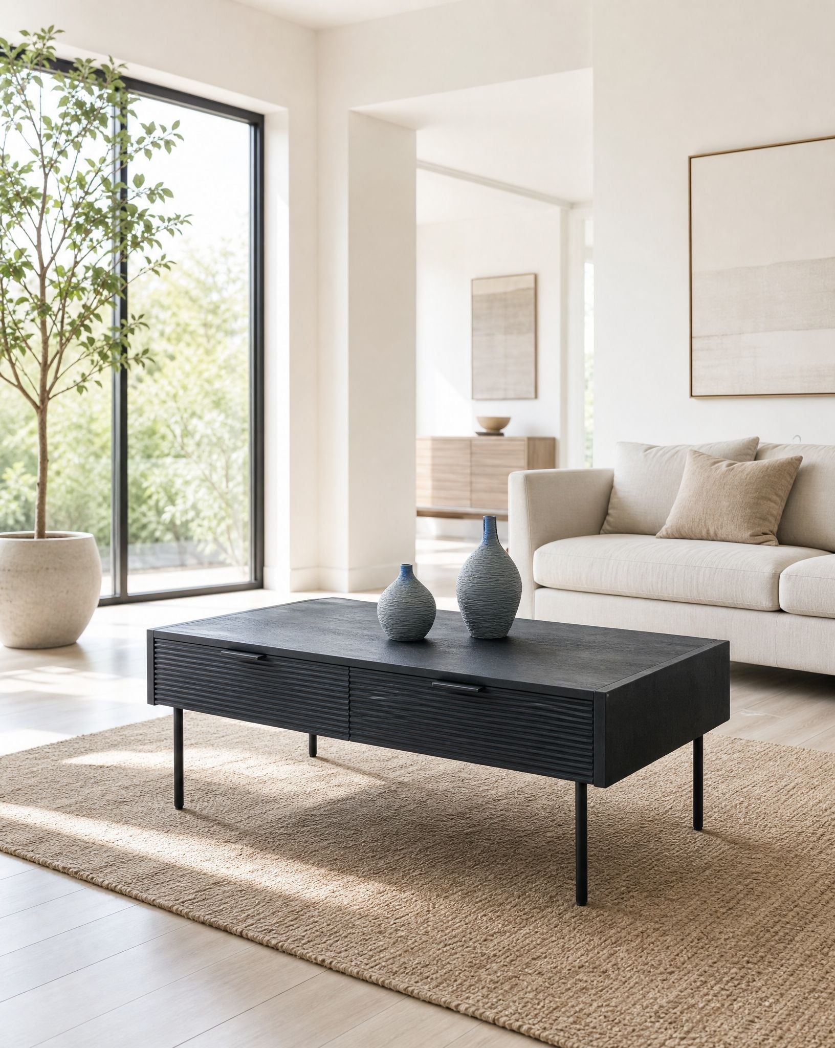 LINWOOD TWO DRAWER COFFEE TABLE - Art and craft furniture