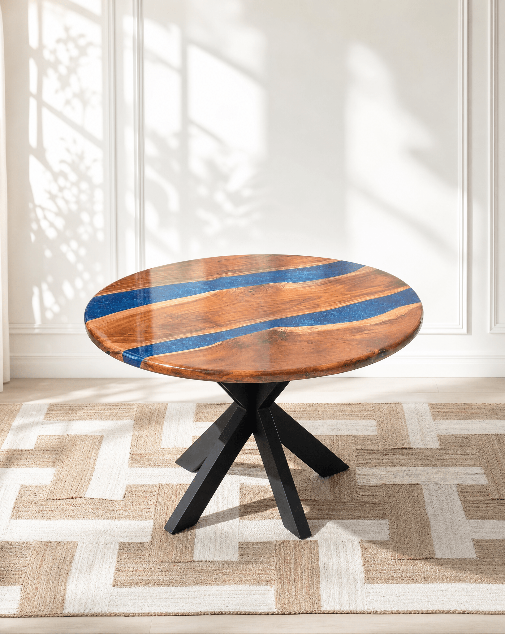 LISBON LUXE EPOXY ROUND DINING TABLE - Art and craft furniture