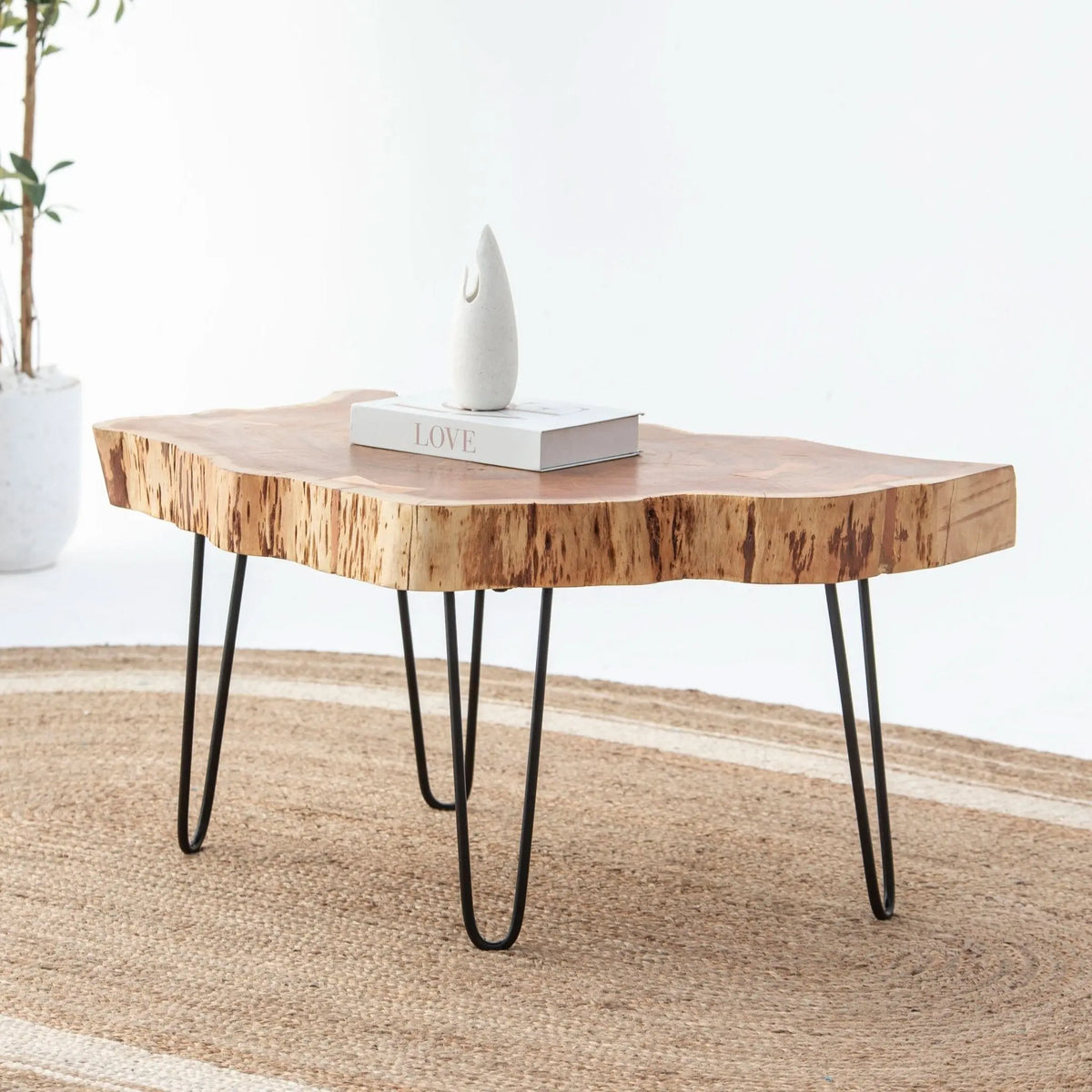 Live Edge Acacia Wood Coffee Table - Art and craft furniture