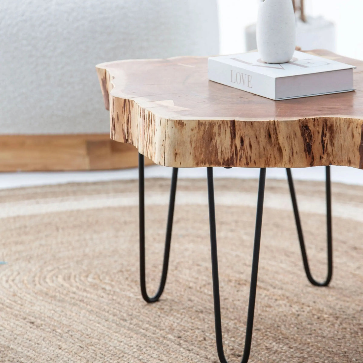 Live Edge Acacia Wood Coffee Table - Art and craft furniture