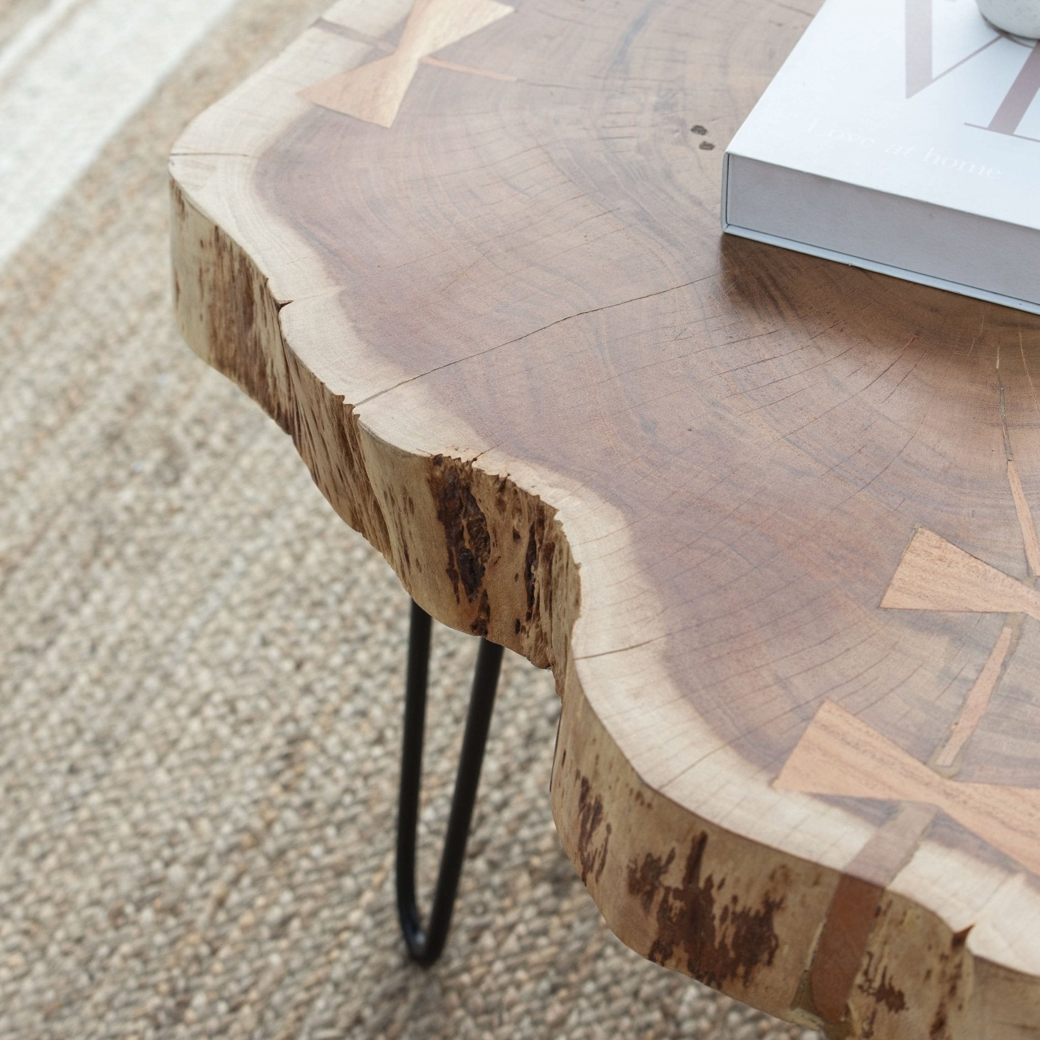 LIVE-EDGE ACACIA WOOD COFFEE TABLE - Art and craft furniture