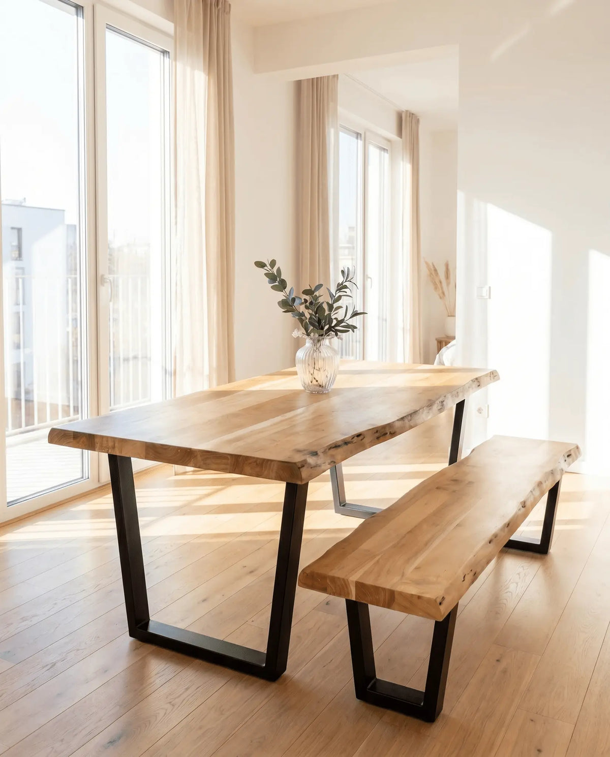 Live Edge Acacia Wood Dining Table - Art and craft furniture