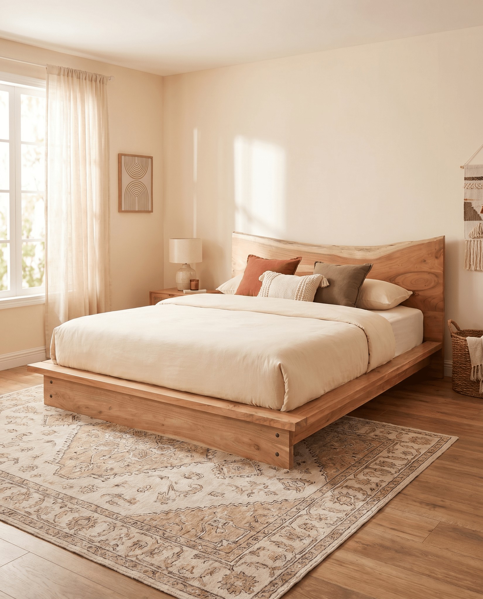 LIVE EDGE ACACIA WOODEN BED - Art and craft furniture