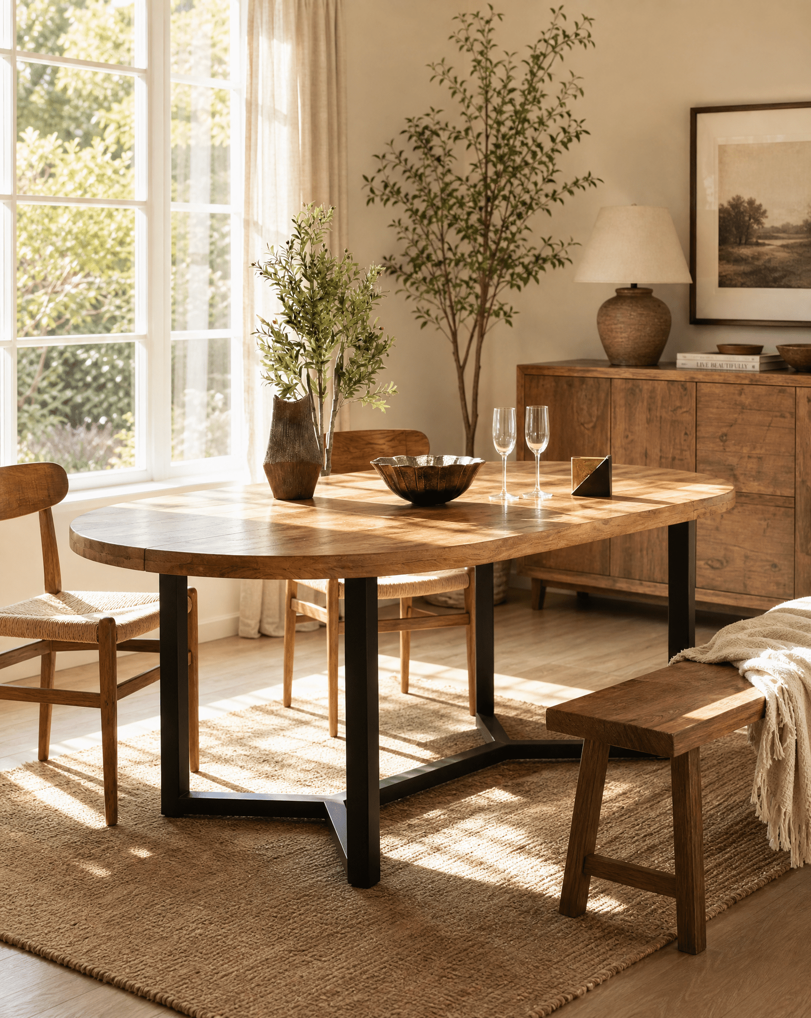 LOFT WOODEN DINNING TABLE - Art and craft furniture