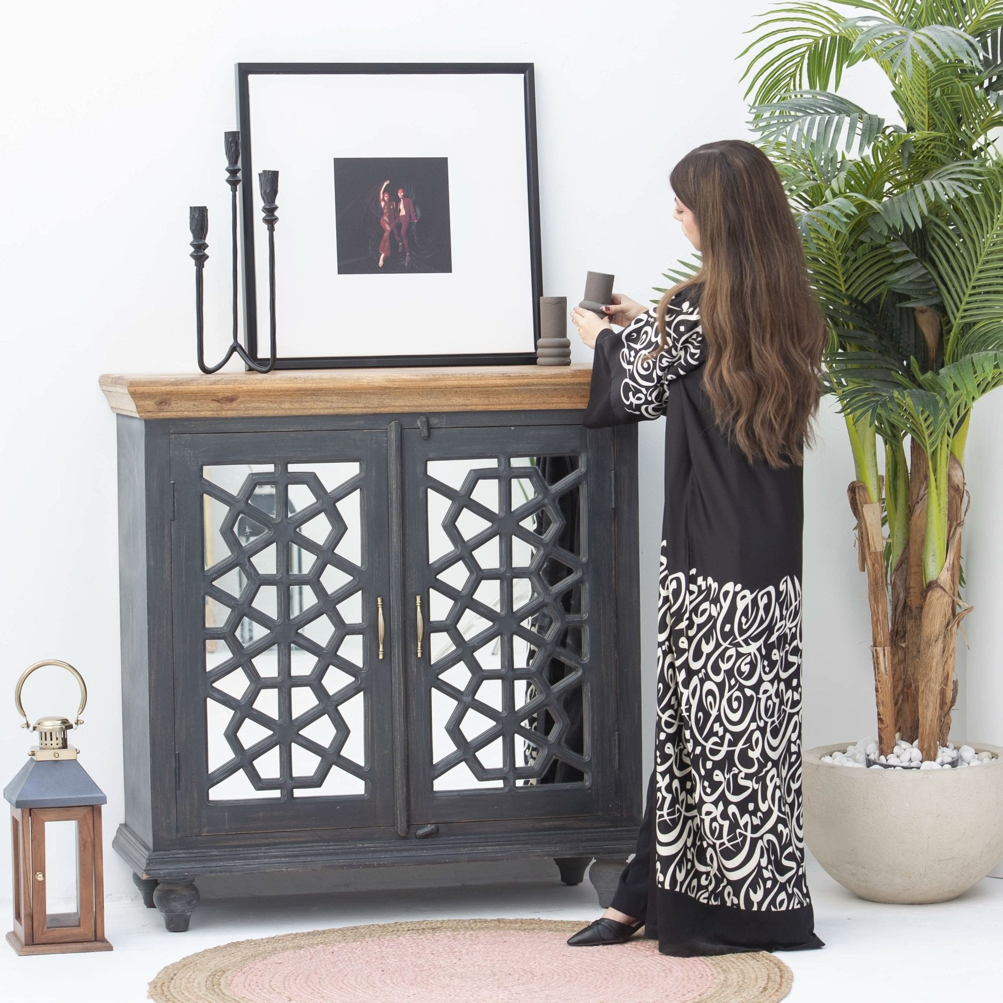 LUSTRE TWO GLASS DOOR SIDEBOARD - Art and craft furniture