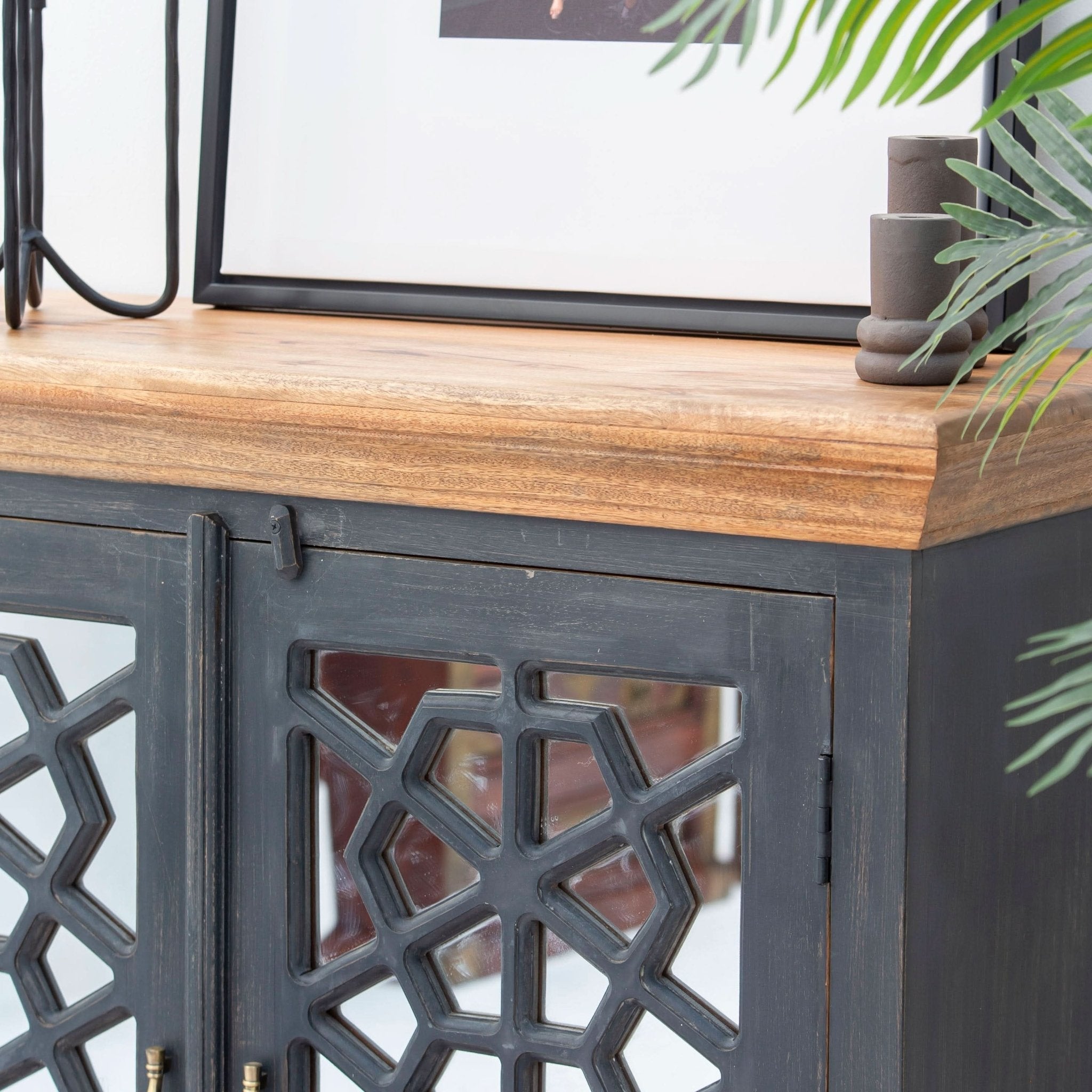 LUSTRE TWO GLASS DOOR SIDEBOARD - Art and craft furniture