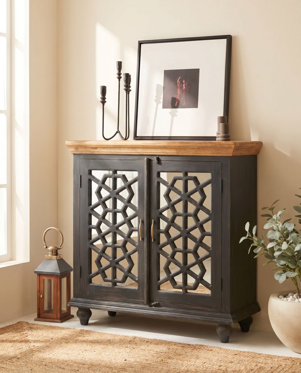 Lustre Two Glass Door Sideboard - Art and craft furniture