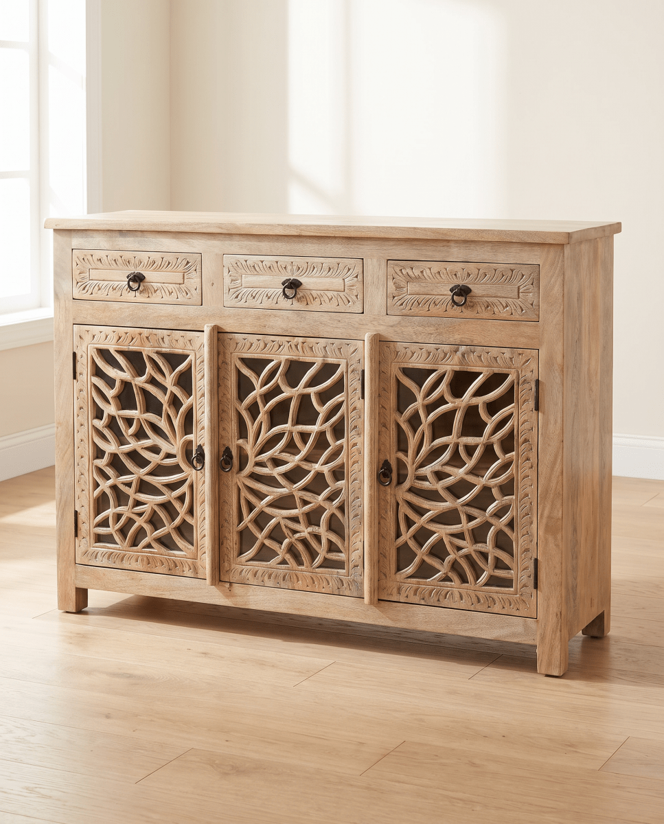 Lustre Wooden 3 Door & 3 Drawer Sideboard - Art and craft furniture