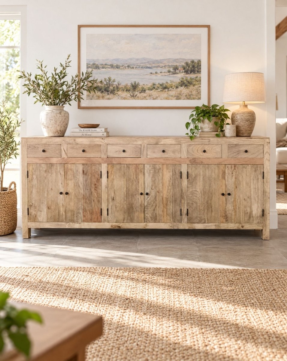 Luwin Lining 6 Drawer 6 Door Sideboard - Art and craft furniture