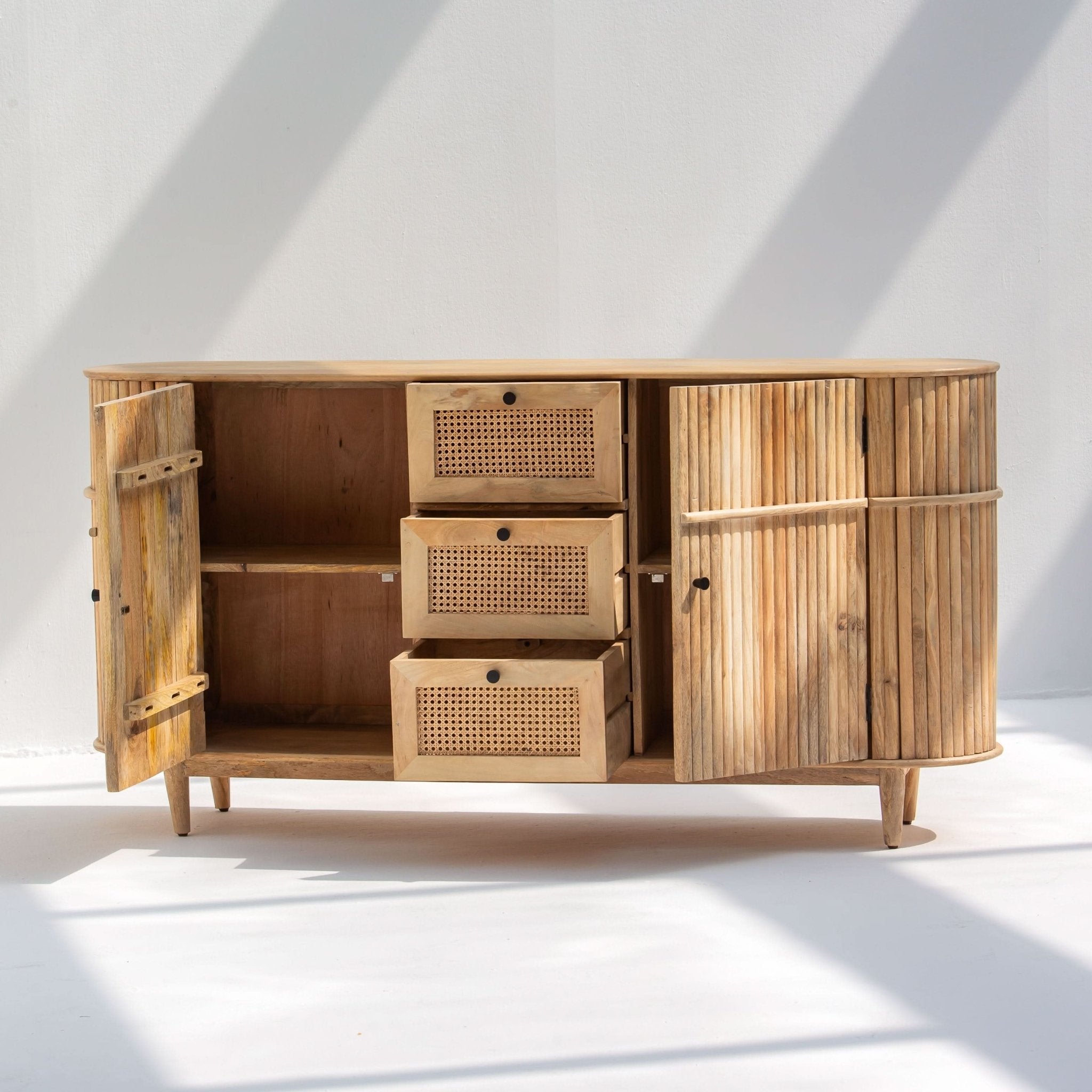 LUWIN LINING THREE DRAWER TWO DOOR WOODEN SIDEBOARD - Art and craft furniture