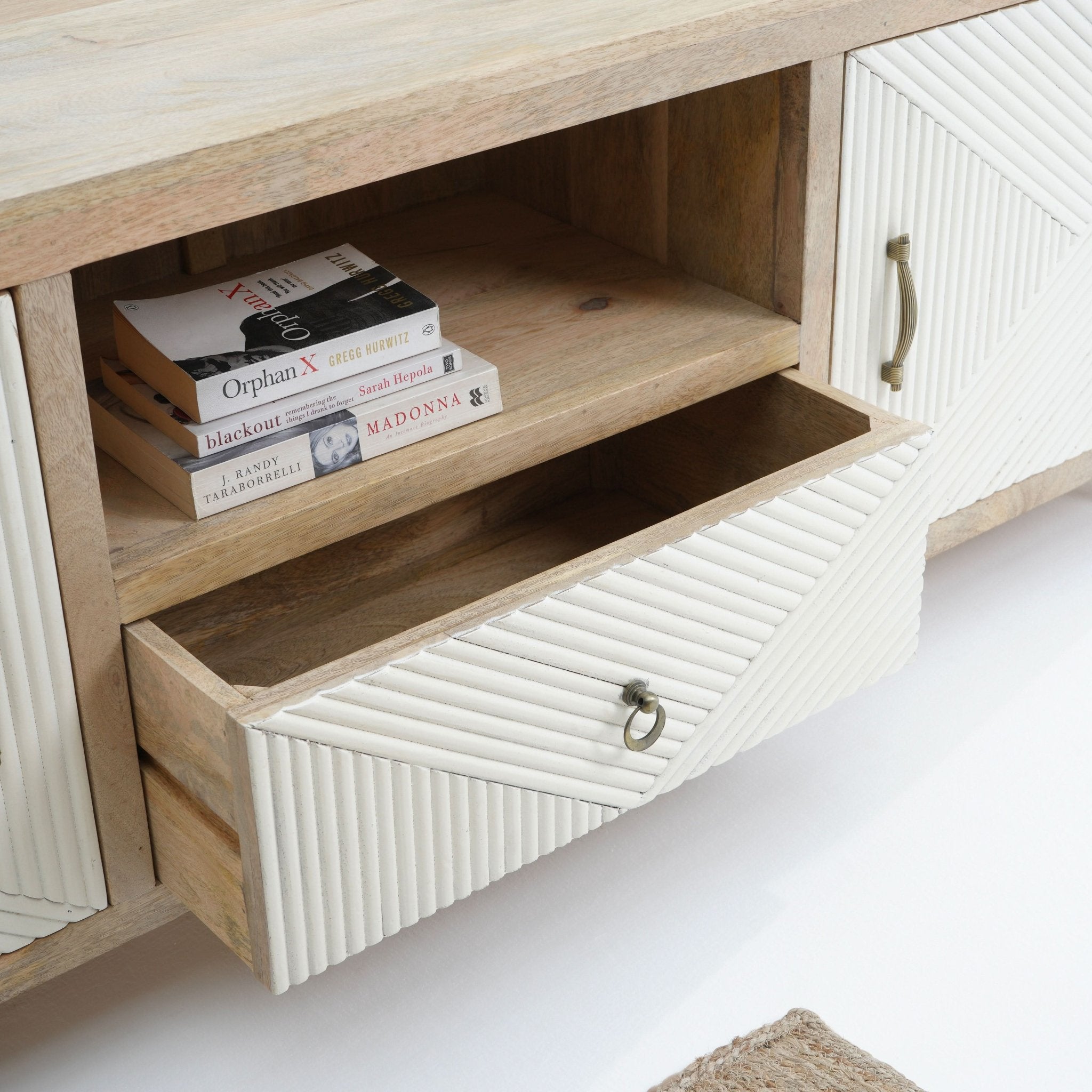 LUWIN LINNING TWO DOOR ONE DRAWER TV STAND - Art and craft furniture