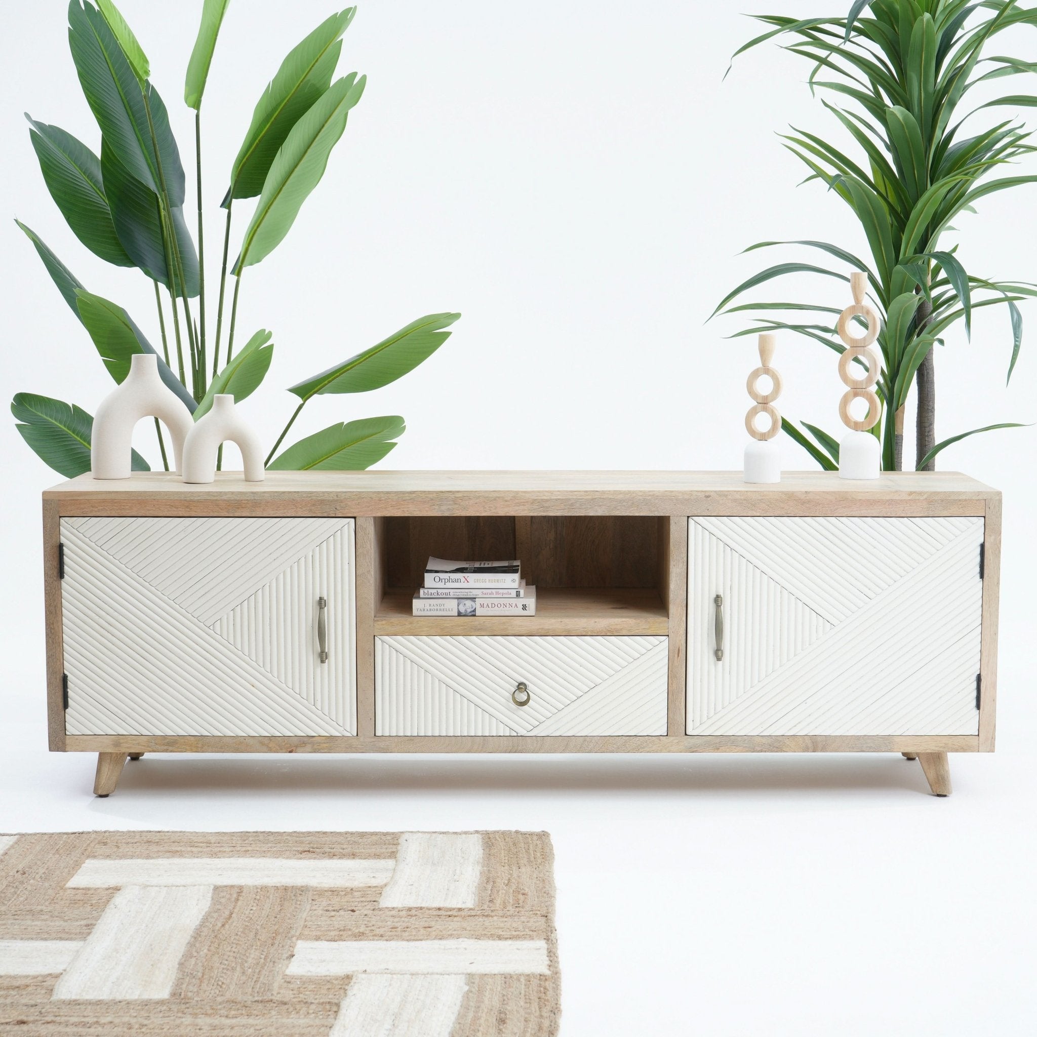 LUWIN LINNING TWO DOOR ONE DRAWER TV STAND - Art and craft furniture