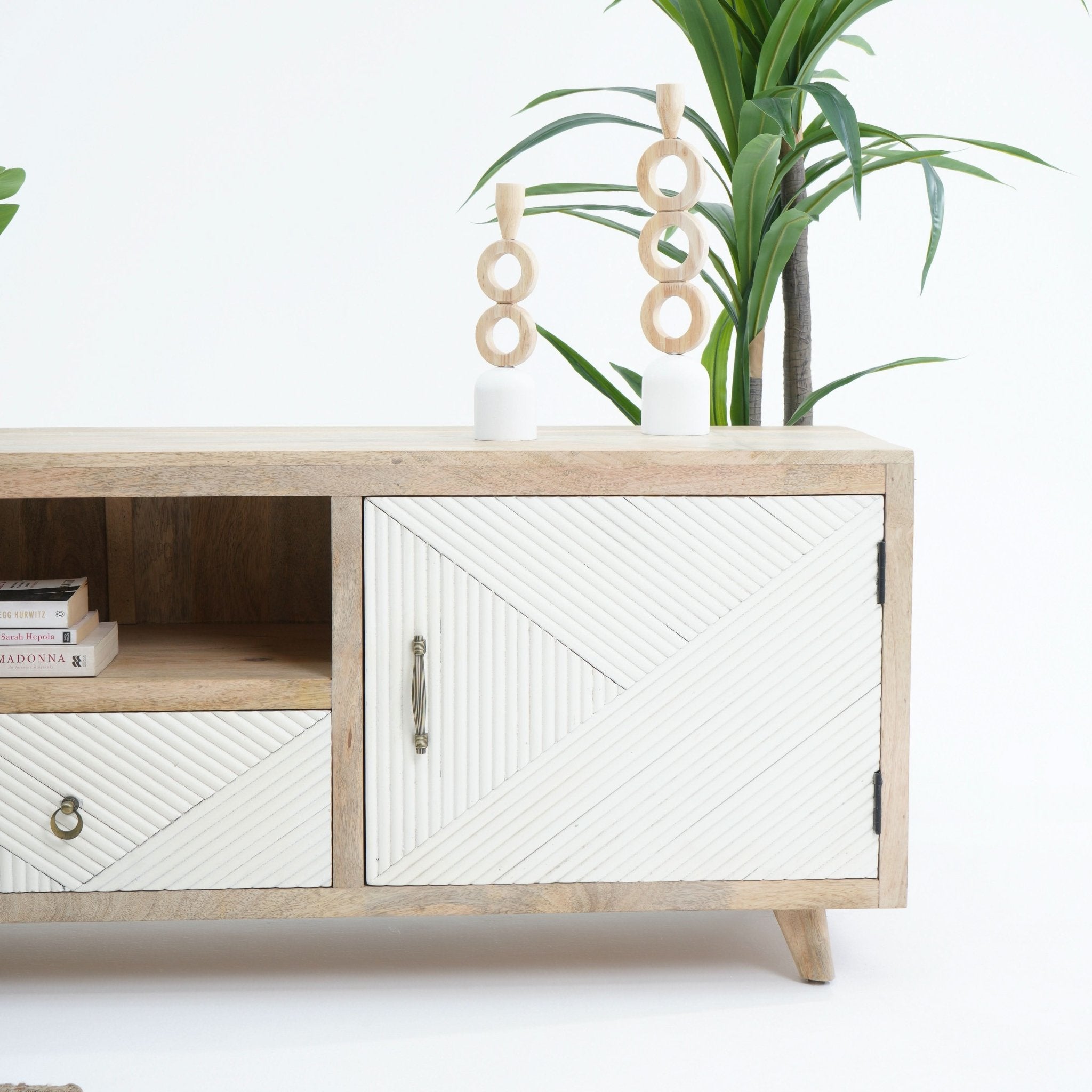 LUWIN LINNING TWO DOOR ONE DRAWER TV STAND - Art and craft furniture