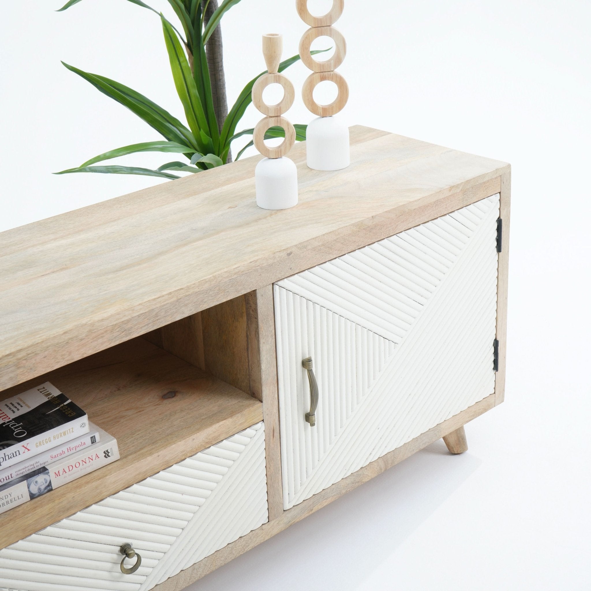 LUWIN LINNING TWO DOOR ONE DRAWER TV STAND - Art and craft furniture