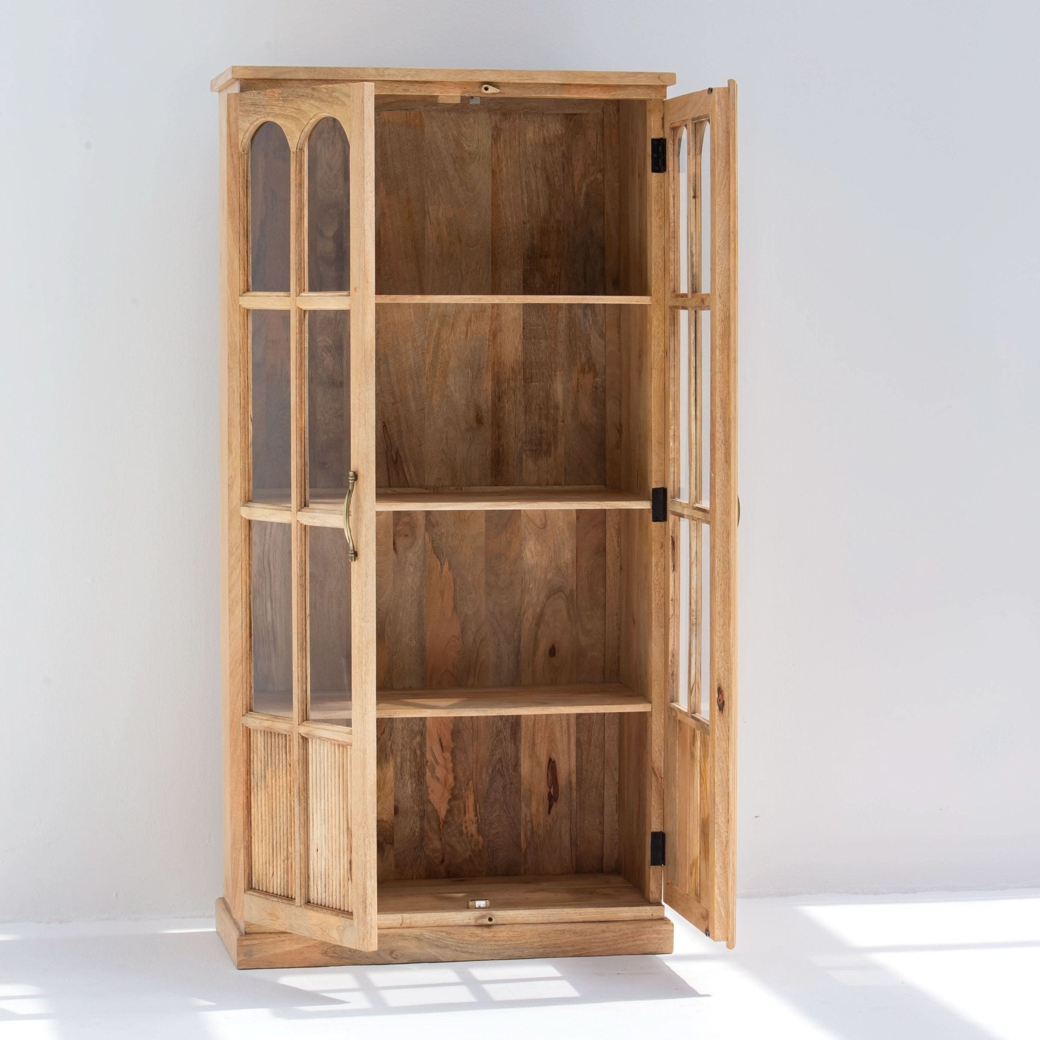 LUWIN WOODEN GLASS CABINET - Art and craft furniture