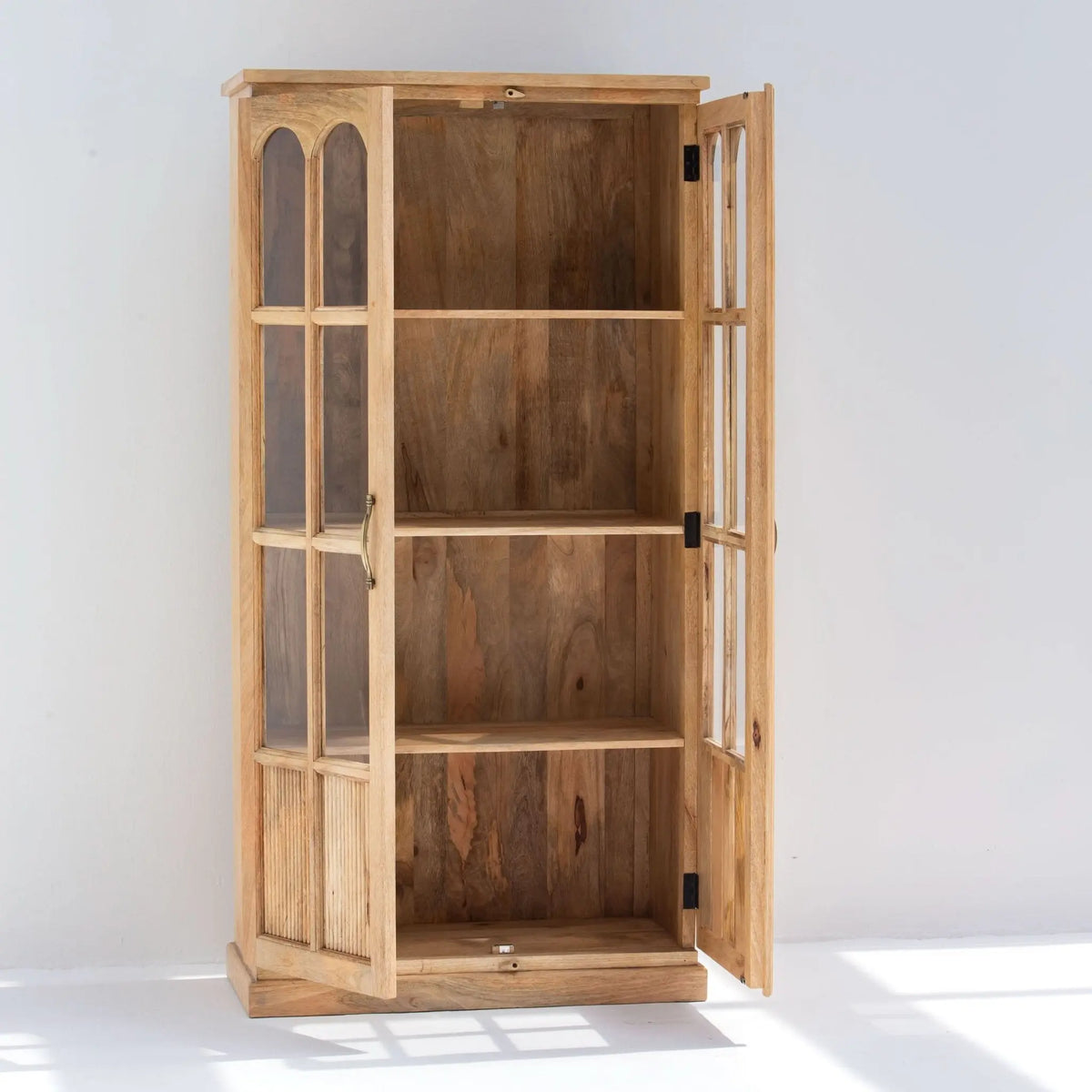 LUWIN WOODEN GLASS CABINET - Art and craft furniture