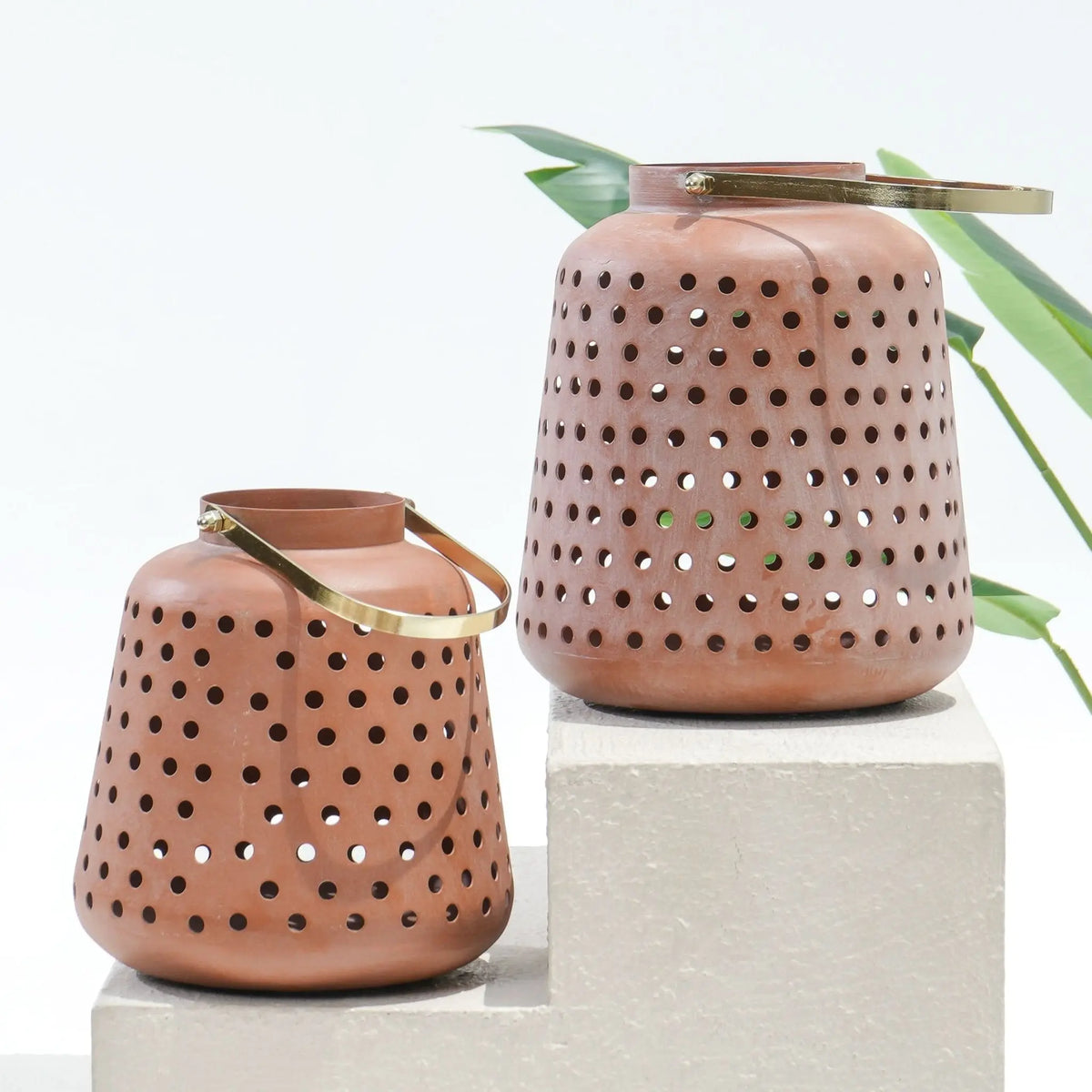 Sahara Big Terracotta Lantern - Art and craft furniture