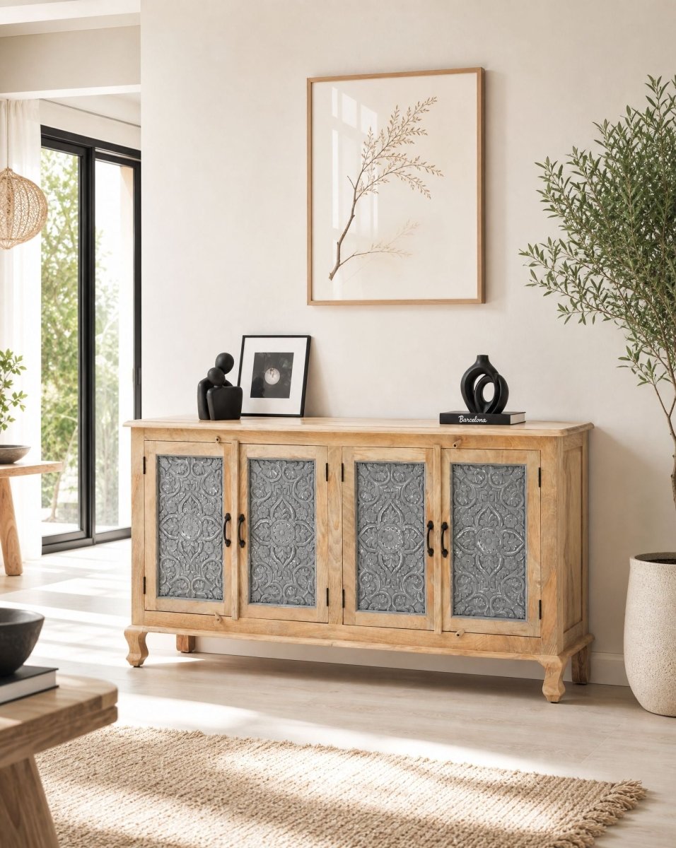 Maestro Wooden Carving Sideboard - Art and craft furniture