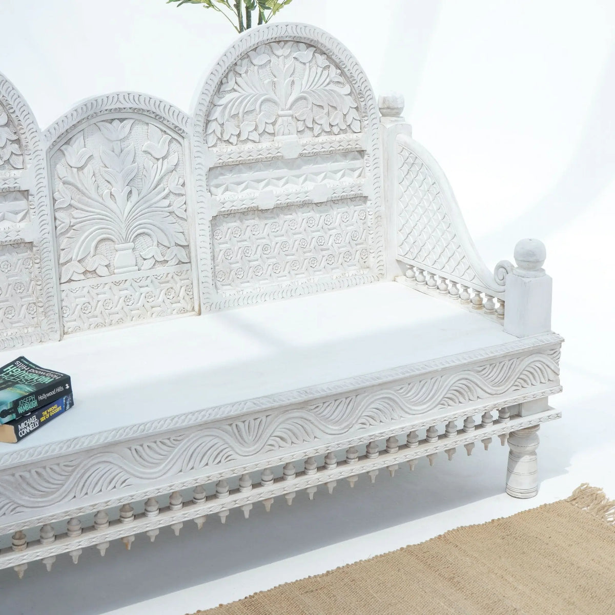 Maharaja Hand Carved Wooden Sofa - Art and craft furniture