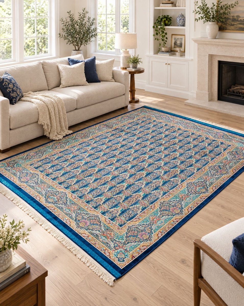 Mahin Qom Blue Carpet - Art and craft furniture