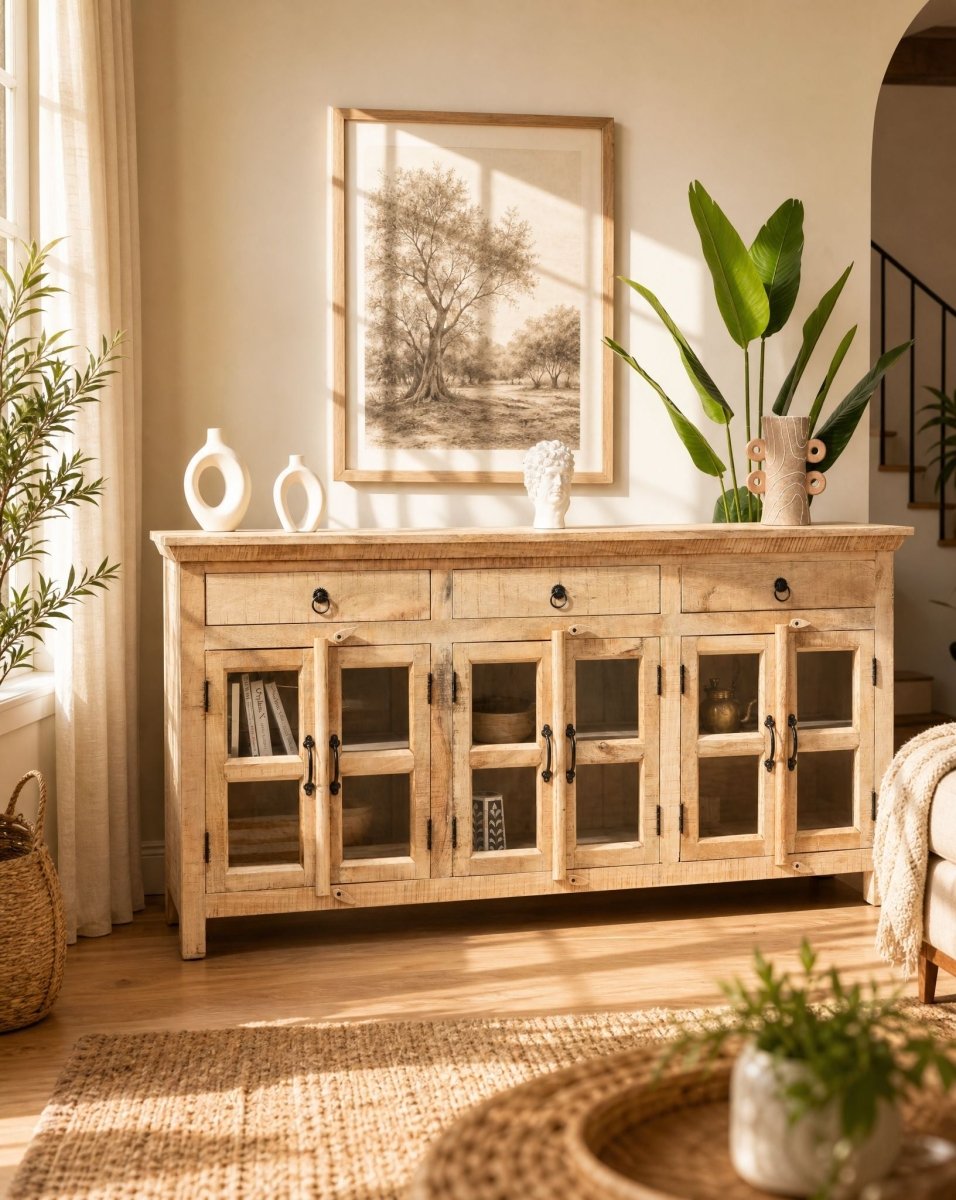 Mango edge 6 Door 3 Drawer Sideboard - Art and craft furniture