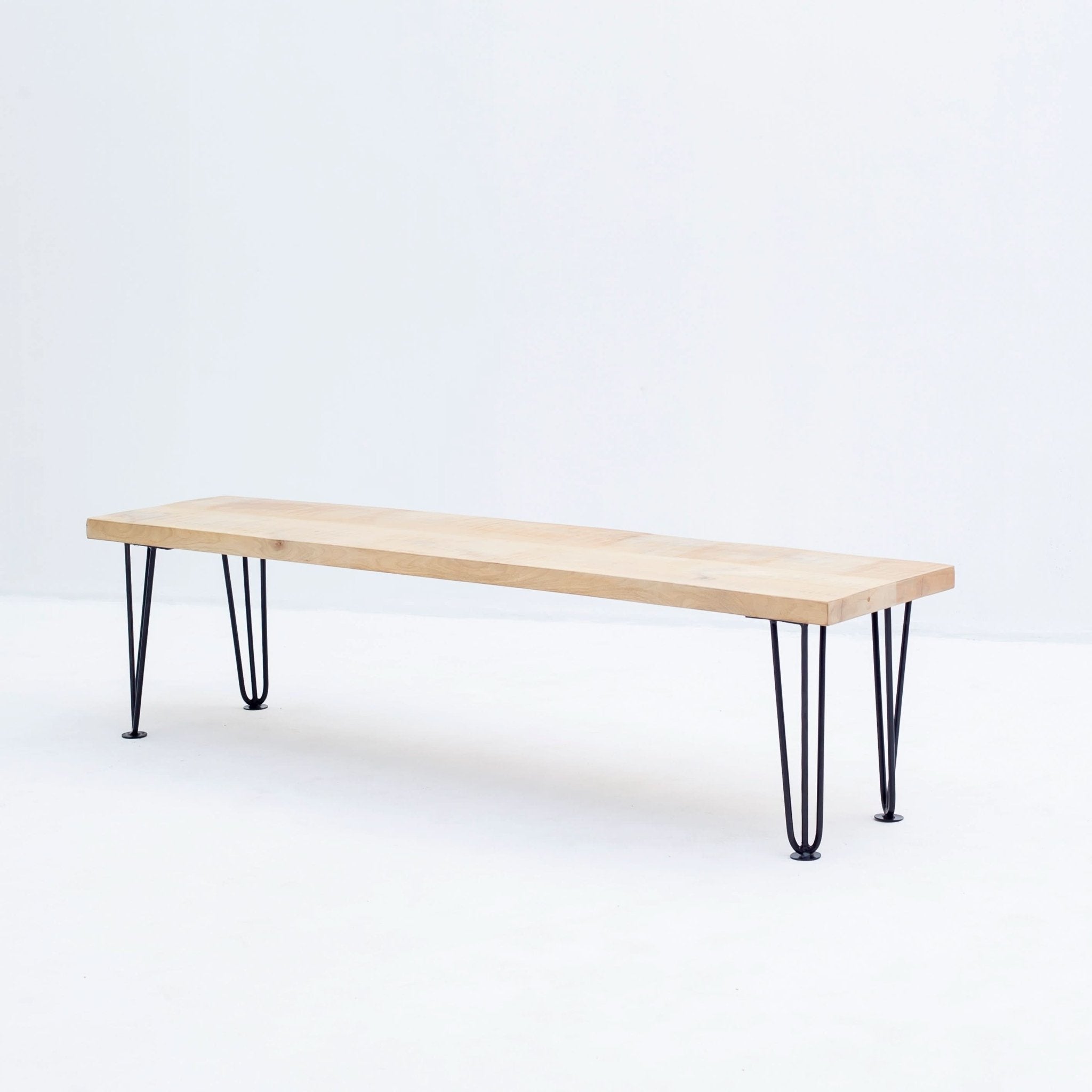 MANGO WOOD AURA HARIPIN LEG BENCH - Art and craft furniture