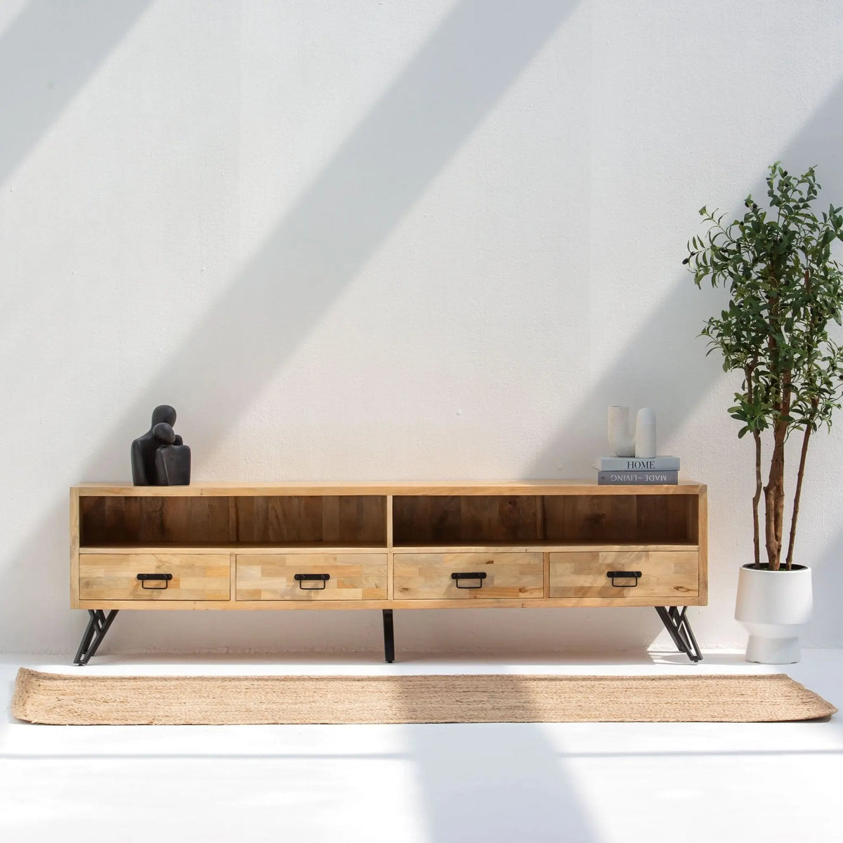 MANGOEDGE FOUR DRAWER TV STAND - Art and craft furniture