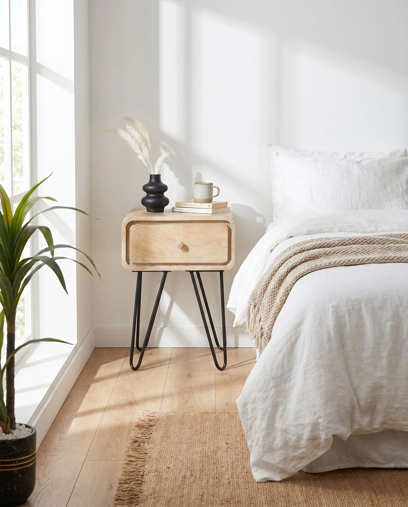 Mangoedge Hairpin Nightstand - Art and craft furniture