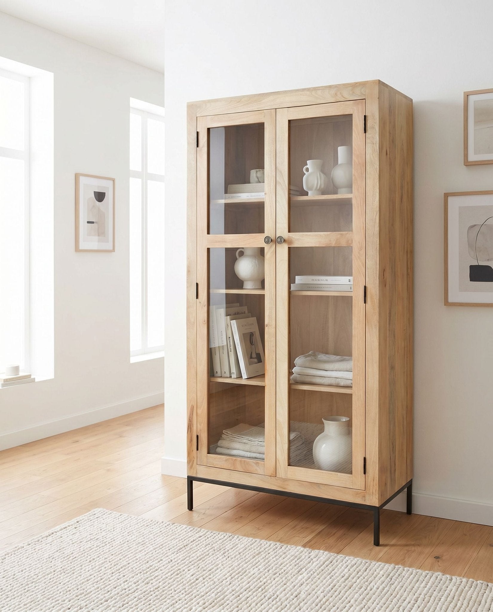 Mangoedge Two Door Wooden Cabinet - Art and craft furniture