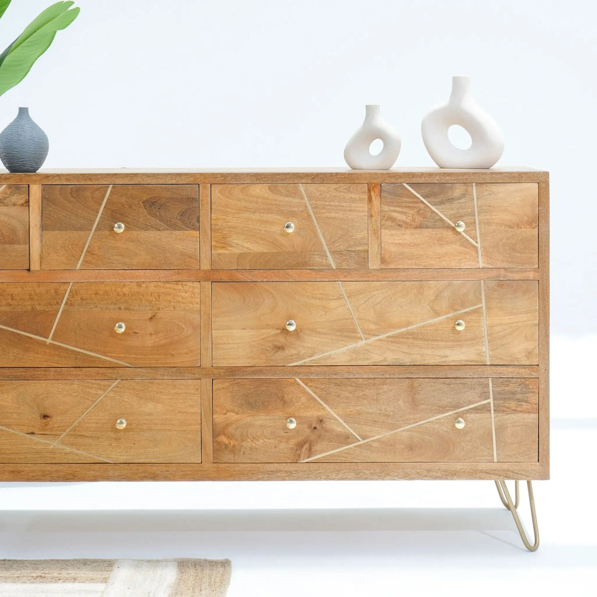 Mangoluxe Goldline Chest of Drawer - Art and craft furniture