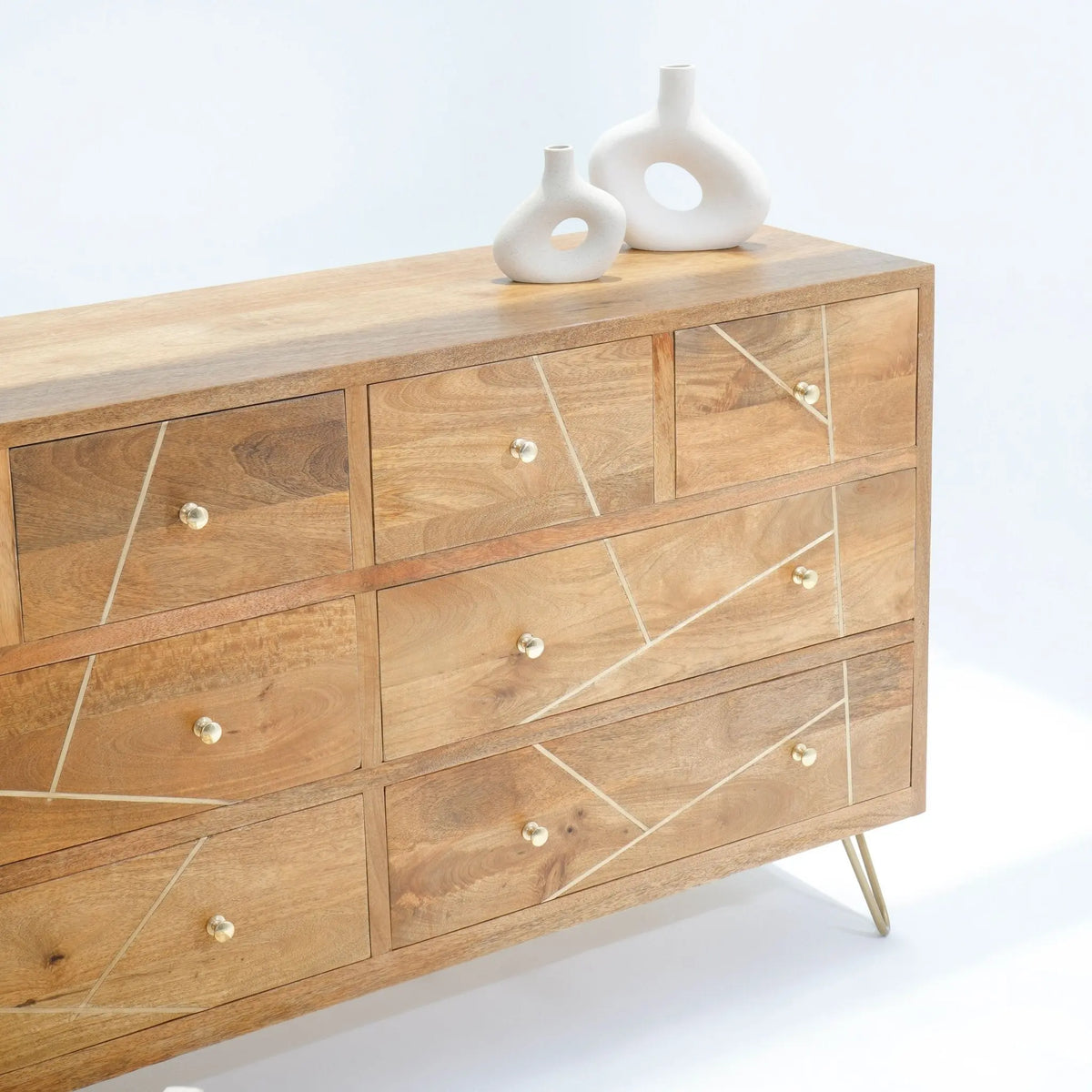 Mangoluxe Goldline Chest of Drawer - Art and craft furniture