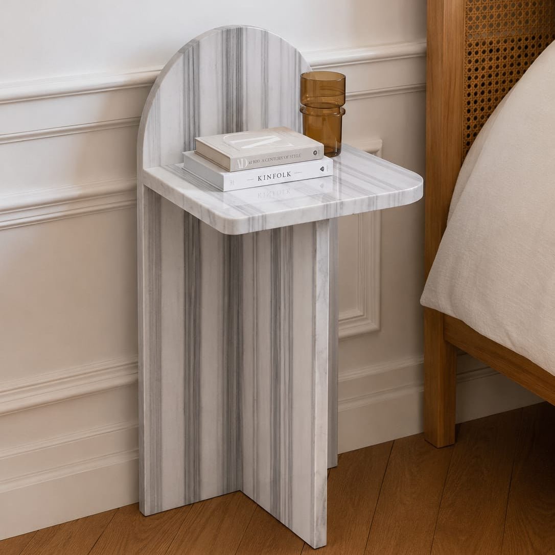 Marmara Marble Side Table - Art and craft furniture