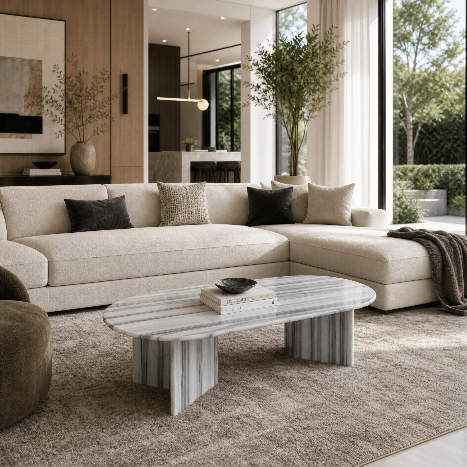 Marmo White Marble Coffee Table - Art and craft furniture