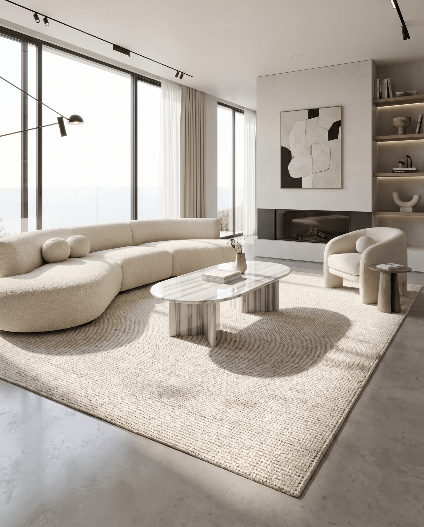 Marmo White Marble Coffee Table - Art and craft furniture