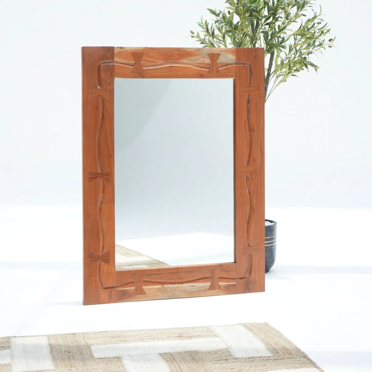 Marvel Acacia Wood Frame Mirror - Art and craft furniture