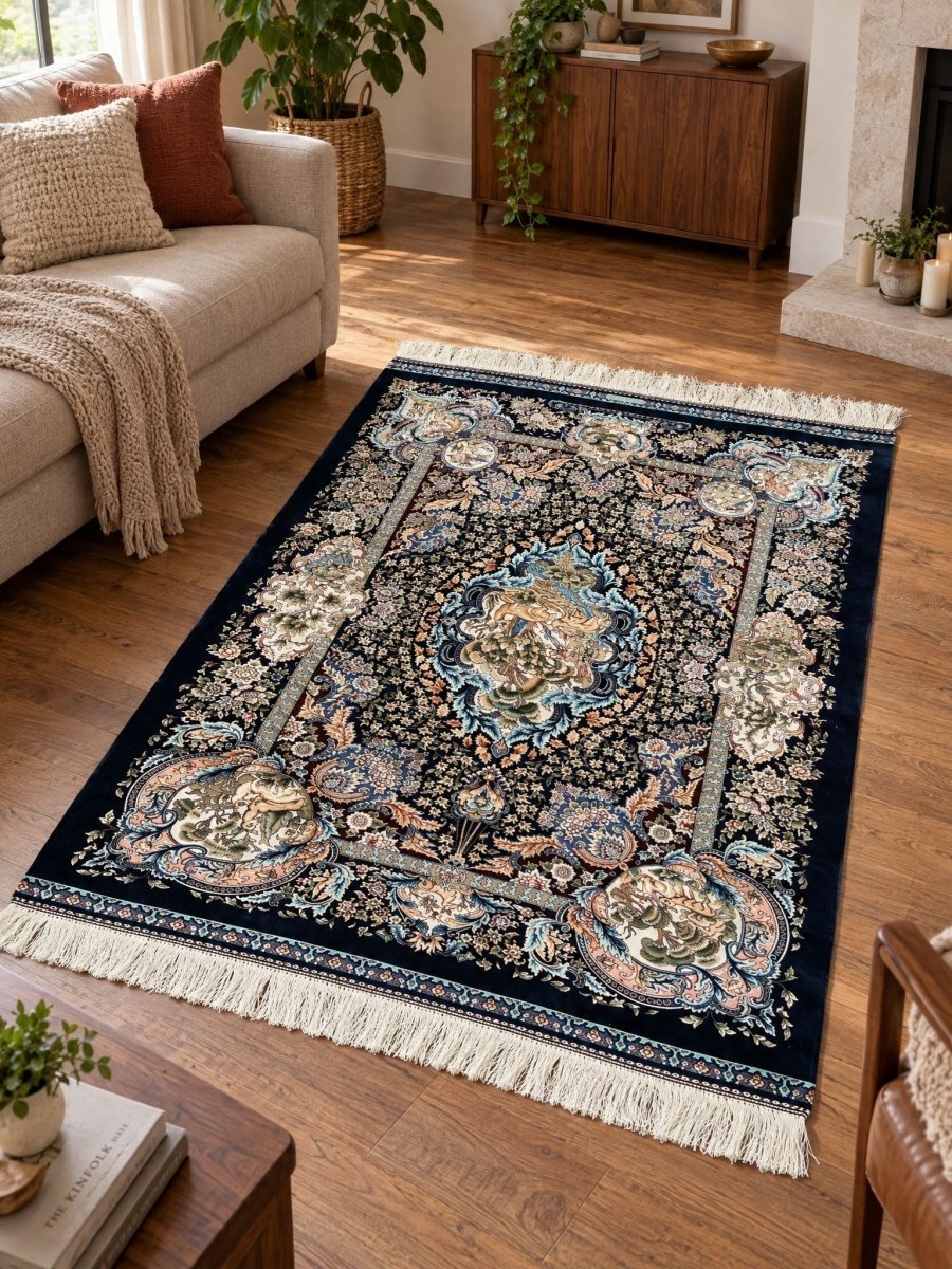 Mehrnaz Dark Blue Carpet - Art and craft furniture