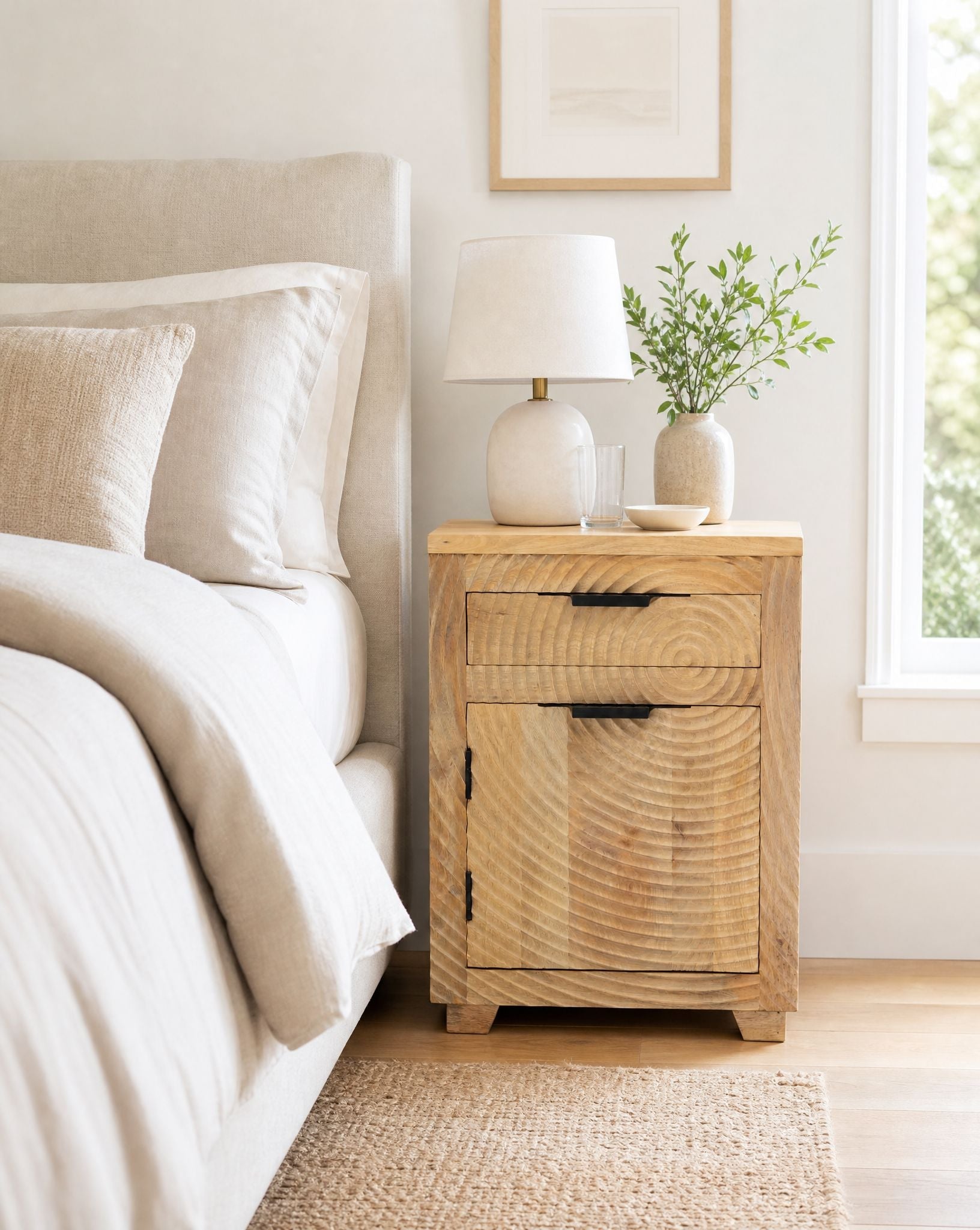 Melbourne Mango Wood Nightstand - Art and craft furniture