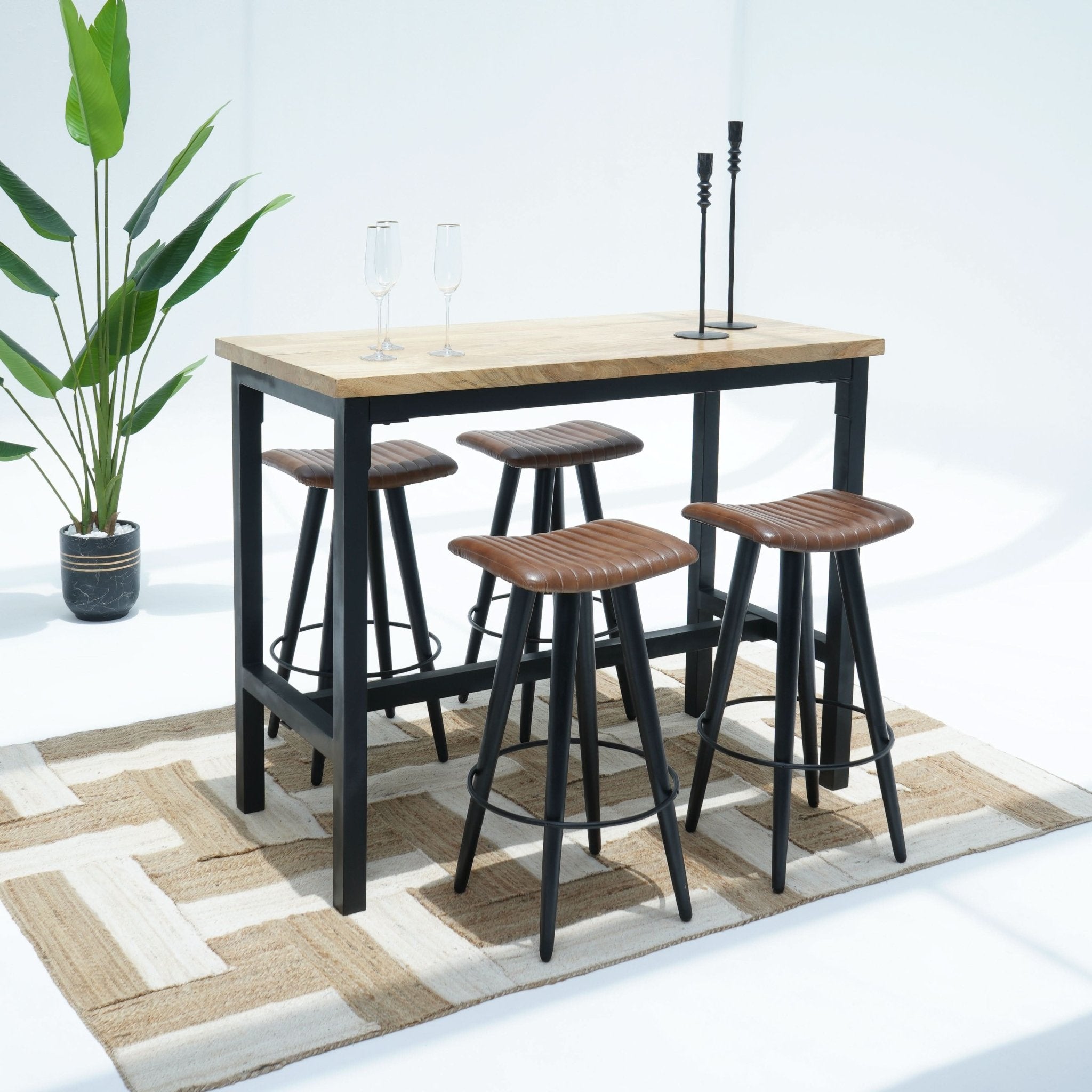 MODERN MANGO WOOD HIGH BAR TABLE - Art and craft furniture