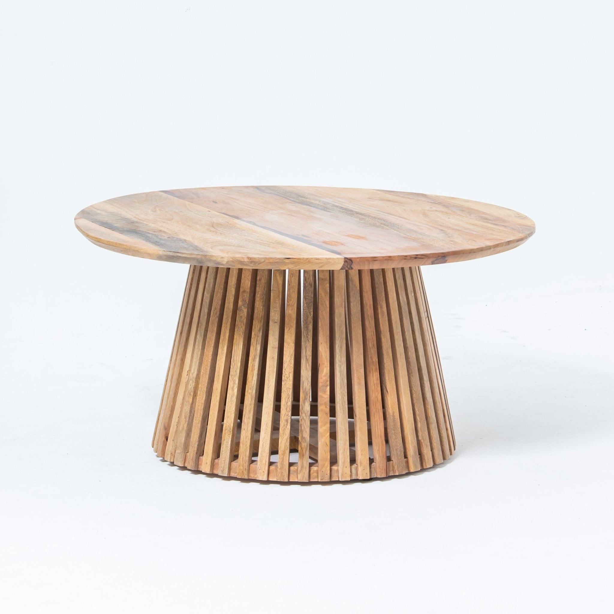 MONTERA WOODEN ROUND COFFEE TABLE - Art and craft furniture