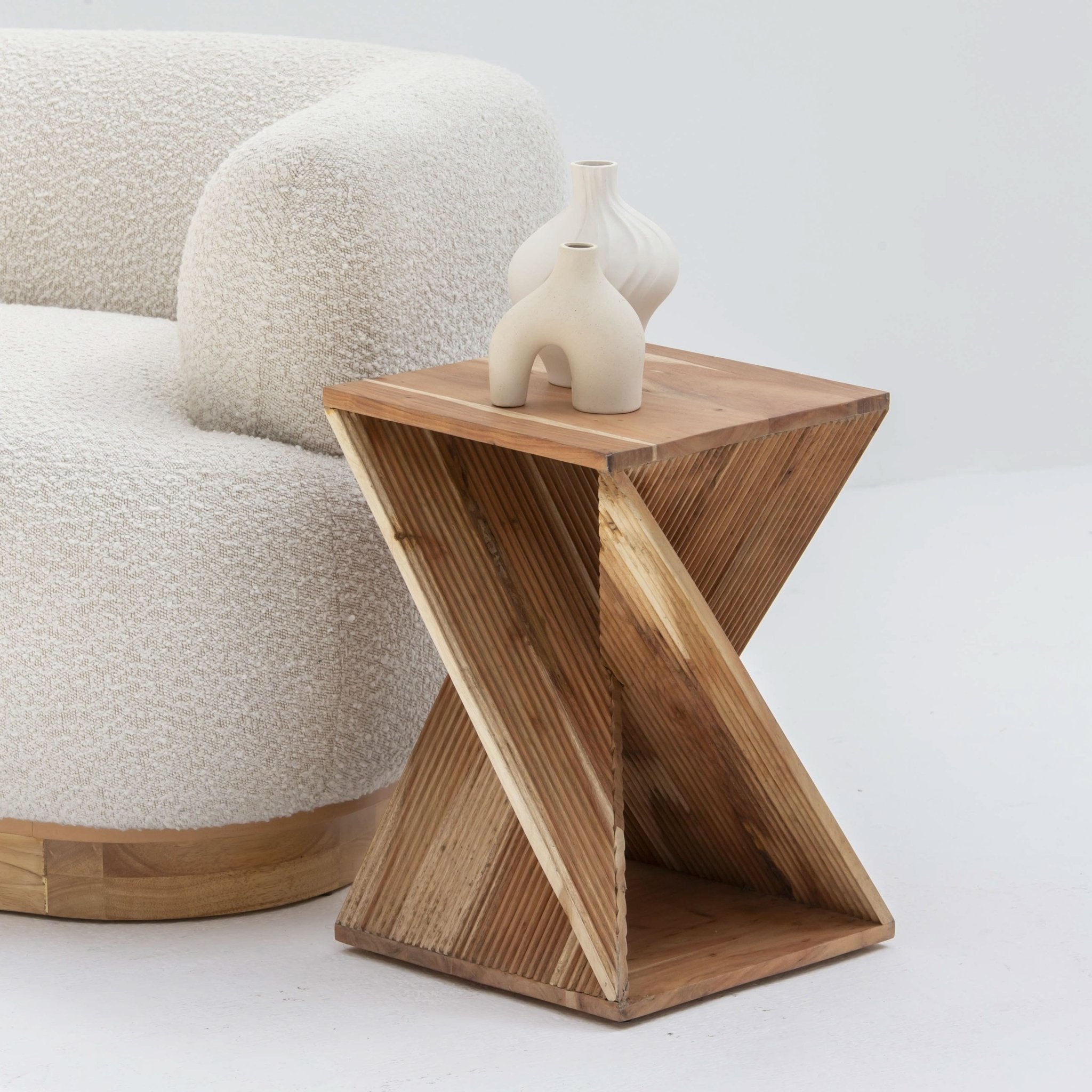 MONTERA WOODEN SIDE TABLE - Art and craft furniture