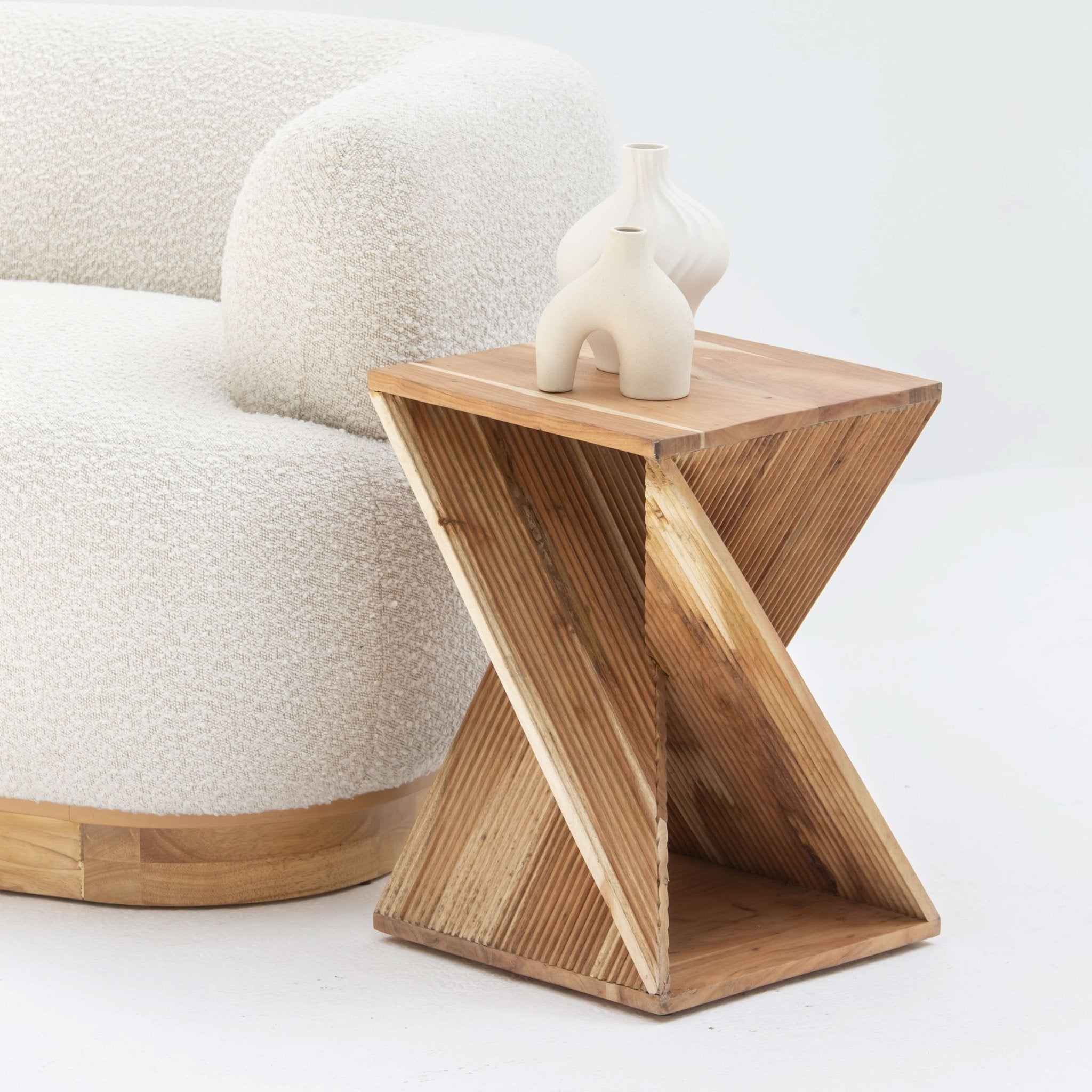 MONTERA WOODEN SIDE TABLE - Art and craft furniture